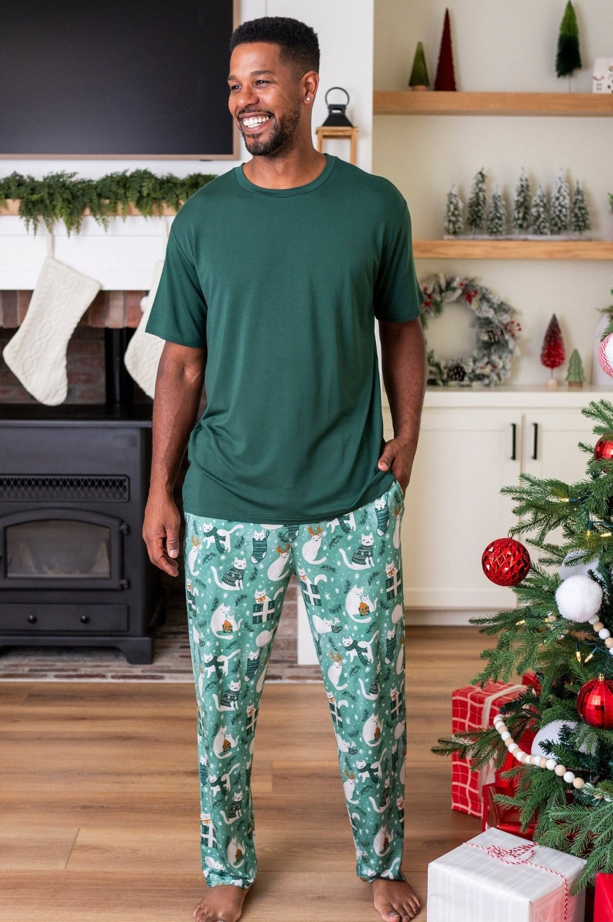 Men's Sleepy Pants - Meowy & Bright - The Sleepy Sloth