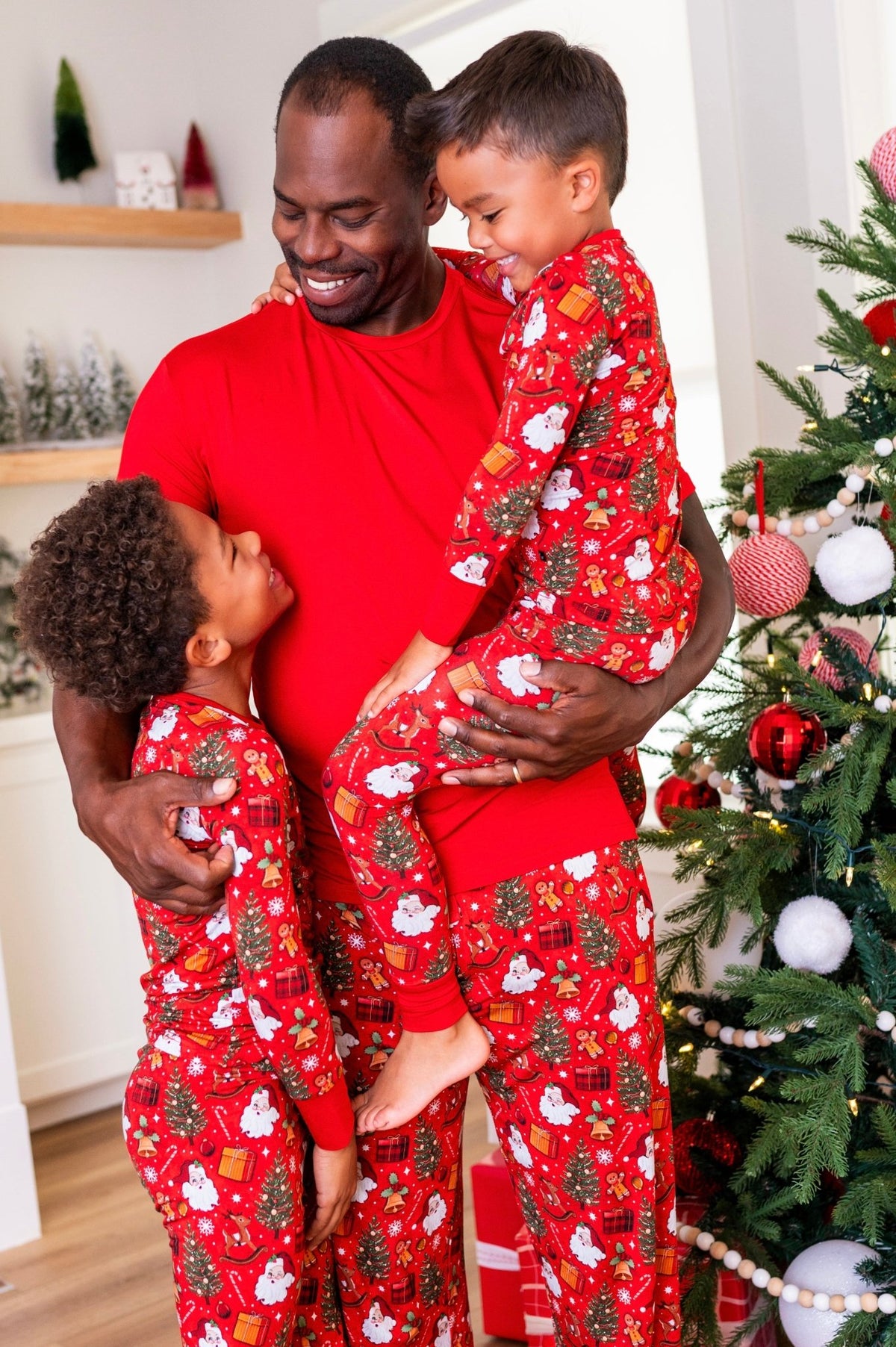 Men's Solid Tee - Jolly St Nick & Deck the PAWs - The Sleepy Sloth
