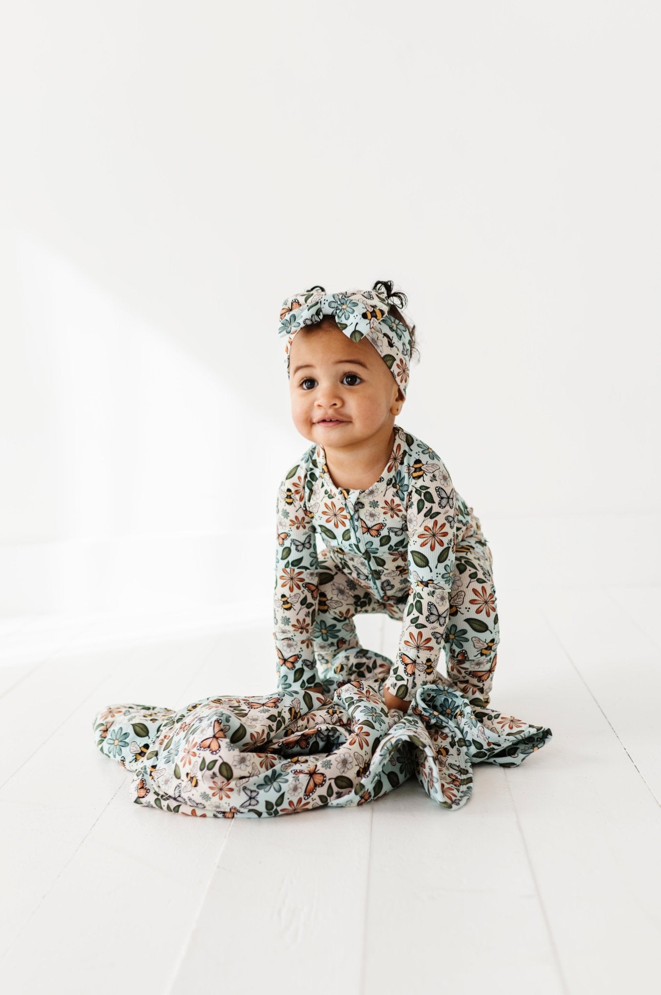 MINI BLANKIE - BUZZING BLOSSOMS - The Sleepy Sloth