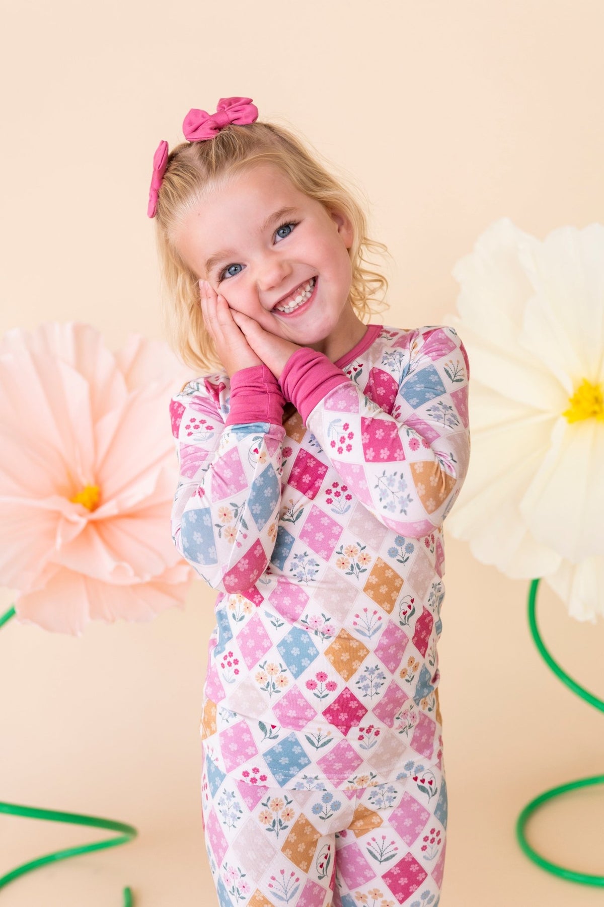 Mini Clip Bow Set - Stitched In Bloom - The Sleepy Sloth