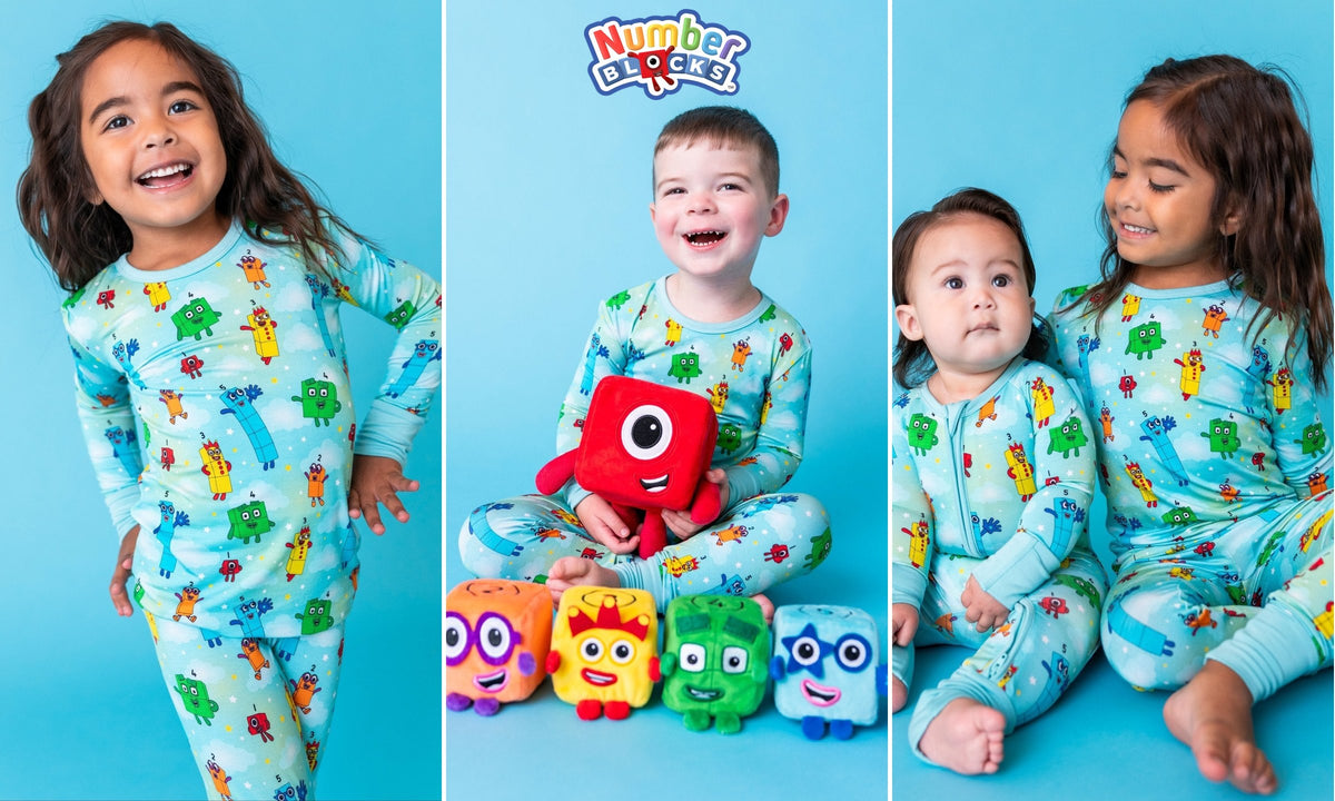 Kids in Numberblocks Count on Cozy pajamas