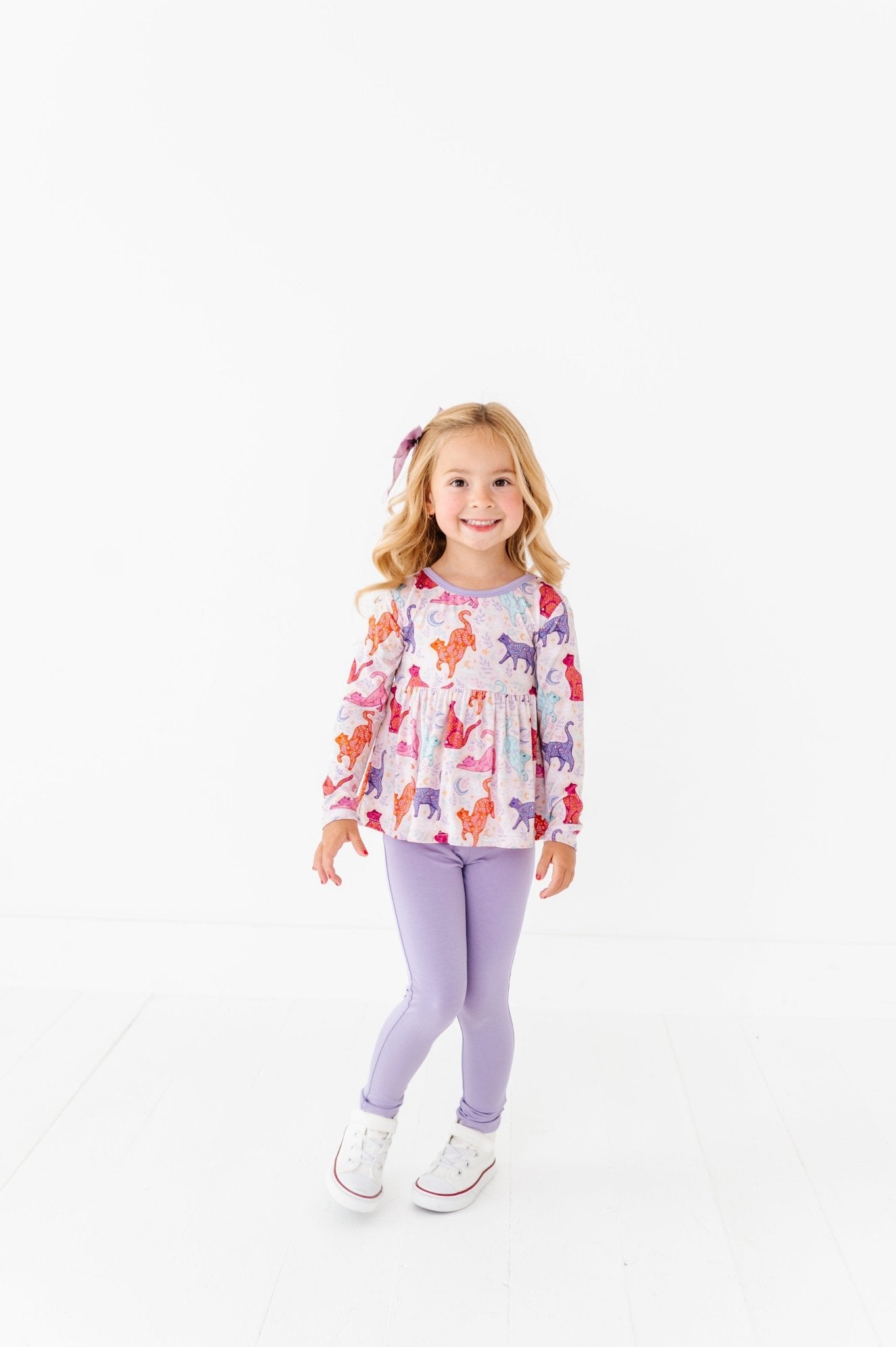 Peplum Top With Leggings - KOSMIC KITTIES - The Sleepy Sloth