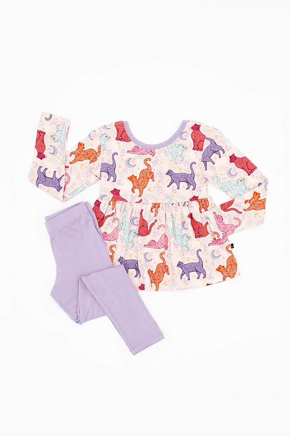 Peplum Top With Leggings - KOSMIC KITTIES - The Sleepy Sloth