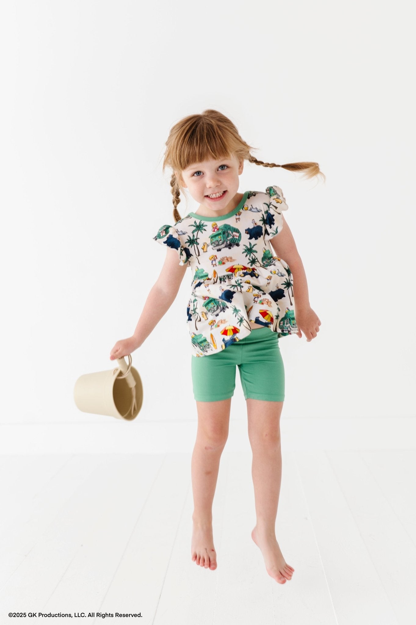 PEPLUM WITH SHORTS - TRASH TRUCK™ BEACH DAY - The Sleepy Sloth