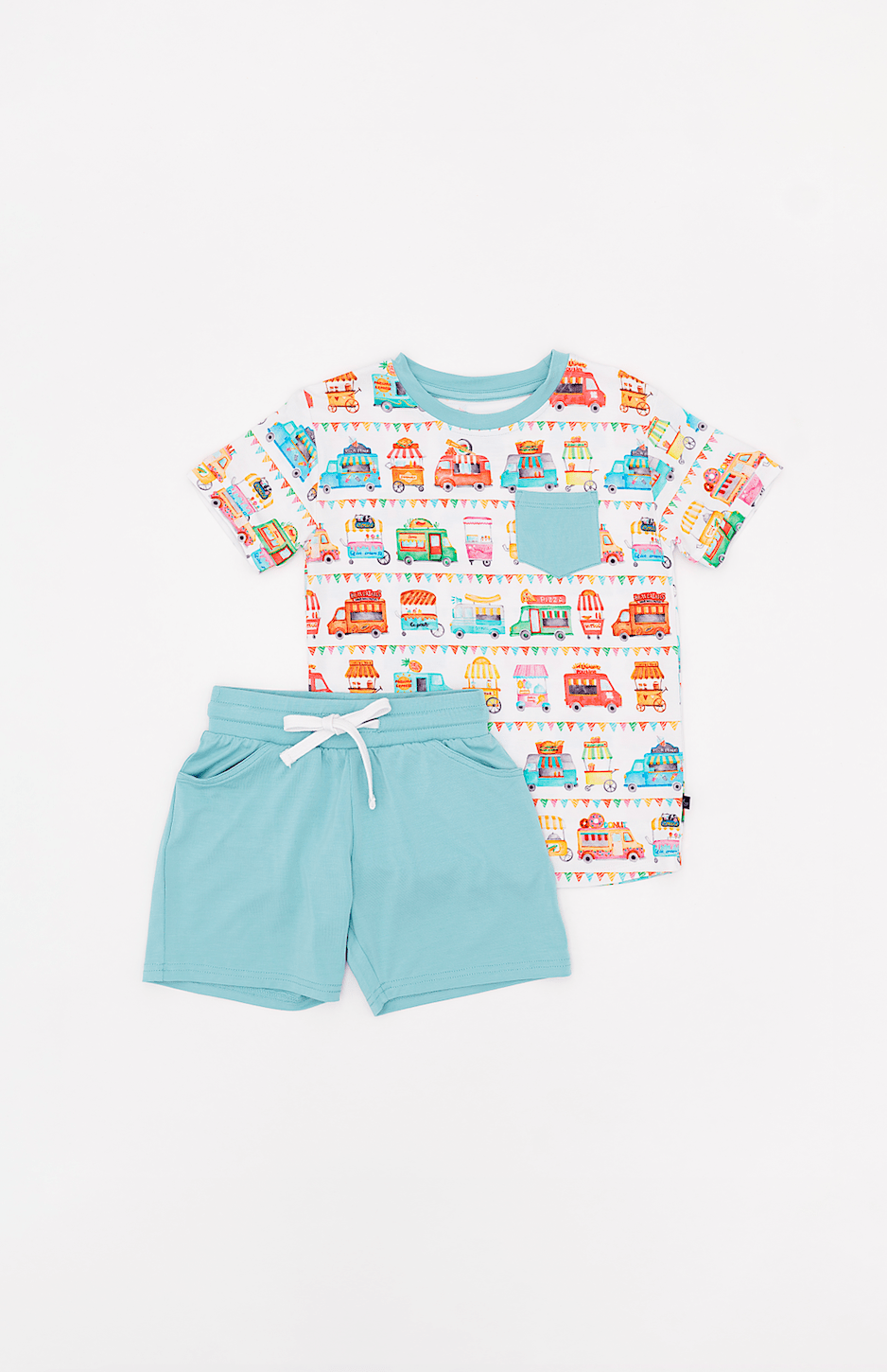 POCKET TEE SHORT SET - FOODIE EXPRESS - The Sleepy Sloth