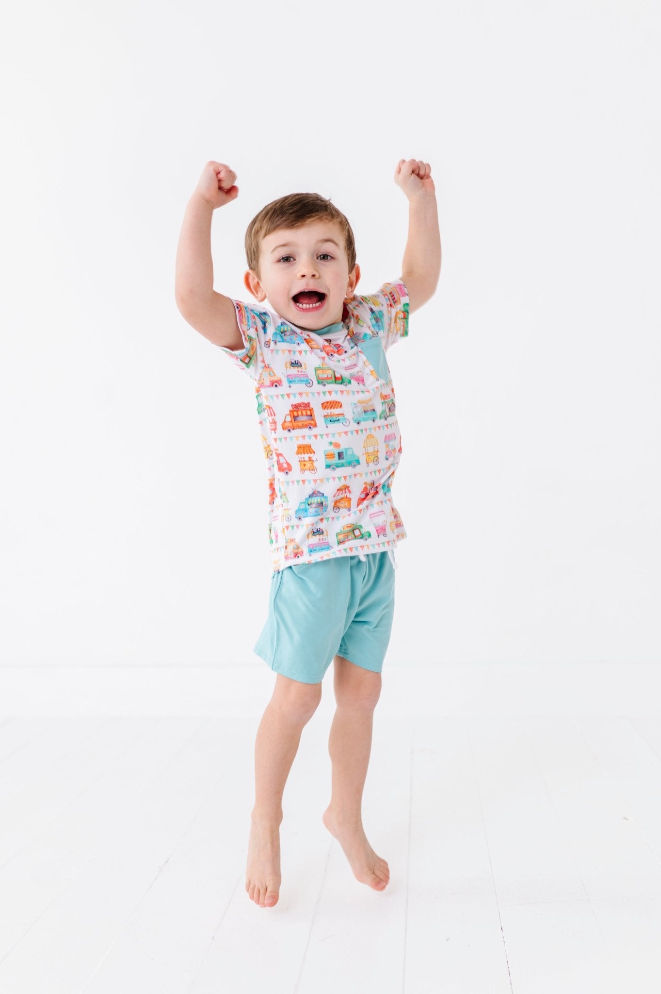 POCKET TEE SHORT SET - FOODIE EXPRESS - The Sleepy Sloth