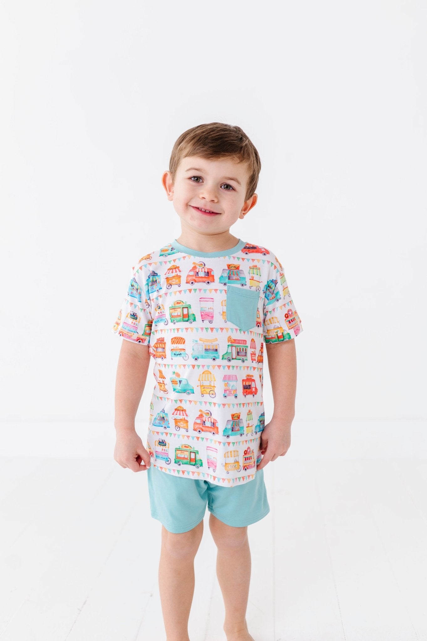 POCKET TEE SHORT SET - FOODIE EXPRESS - The Sleepy Sloth