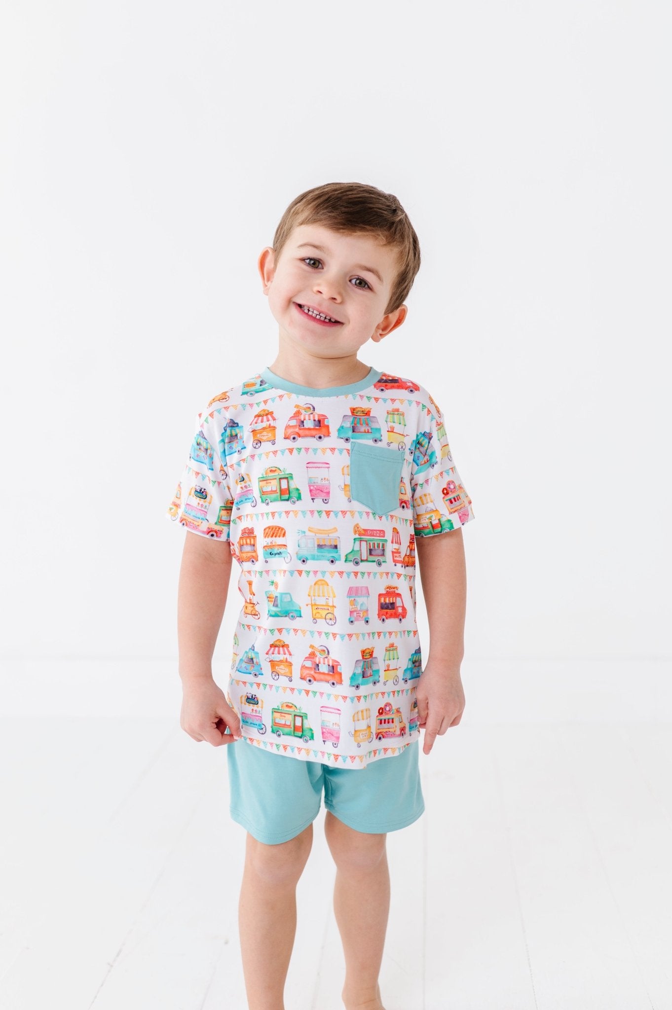 POCKET TEE SHORT SET - FOODIE EXPRESS - The Sleepy Sloth