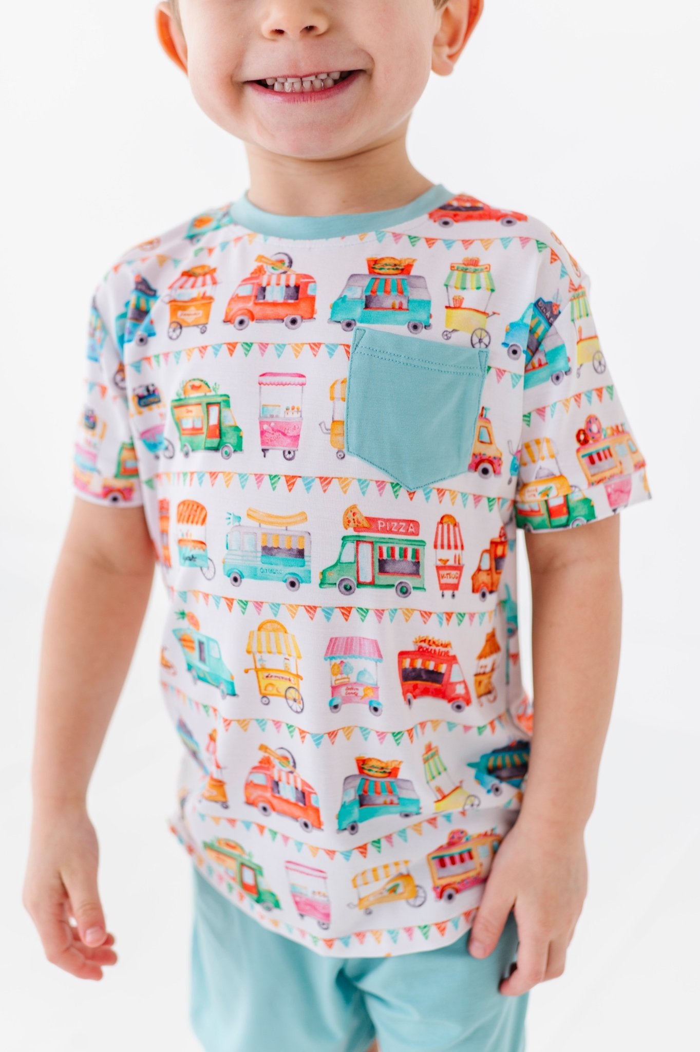 POCKET TEE SHORT SET - FOODIE EXPRESS - The Sleepy Sloth