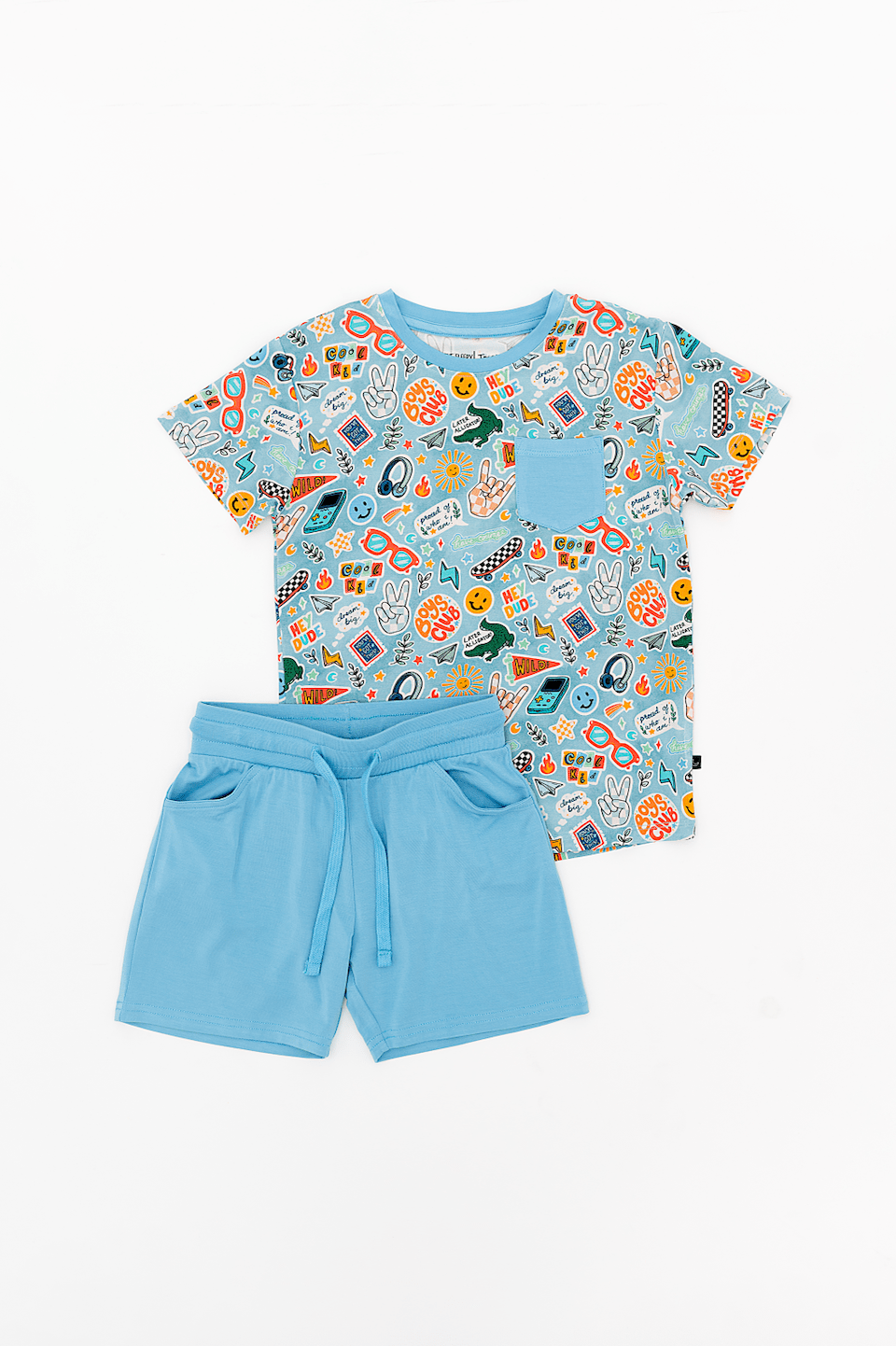 POCKET TEE SHORT SET - HEY DUDE - The Sleepy Sloth