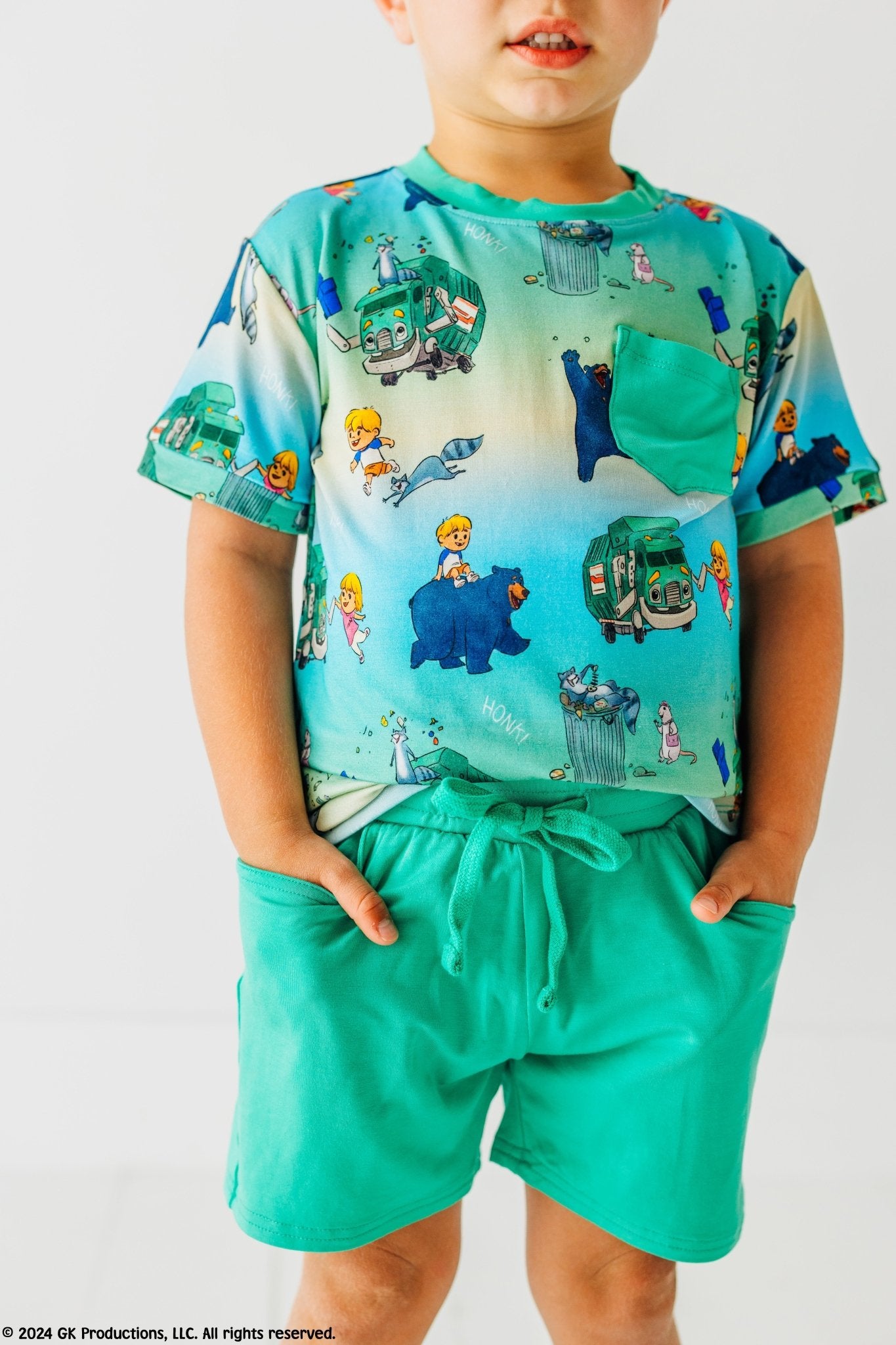 POCKET TEE SHORT SET - Honk! Honk! - The Sleepy Sloth