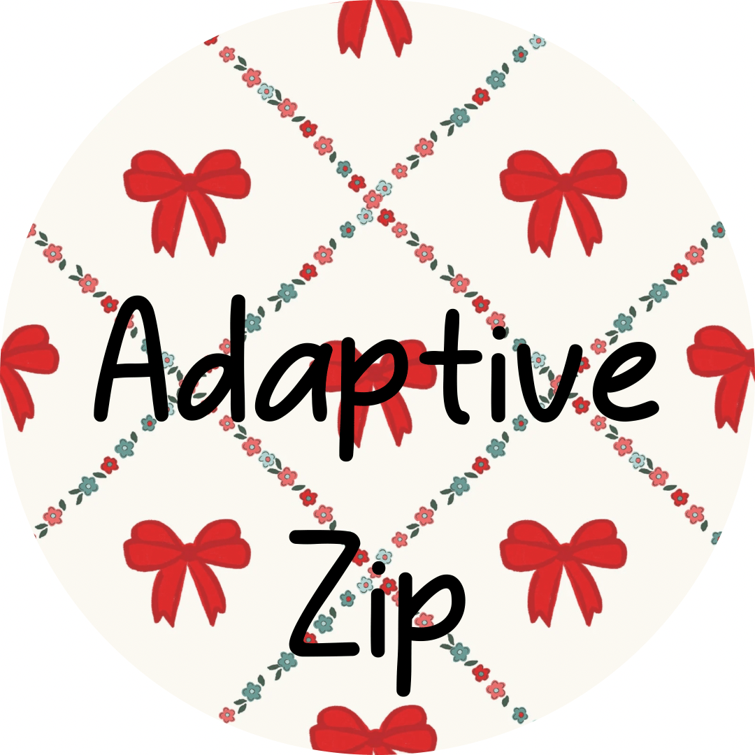PREORDER ADAPTIVE ZIP JAMMIES* - BOW HO HO PREORDER - The Sleepy Sloth