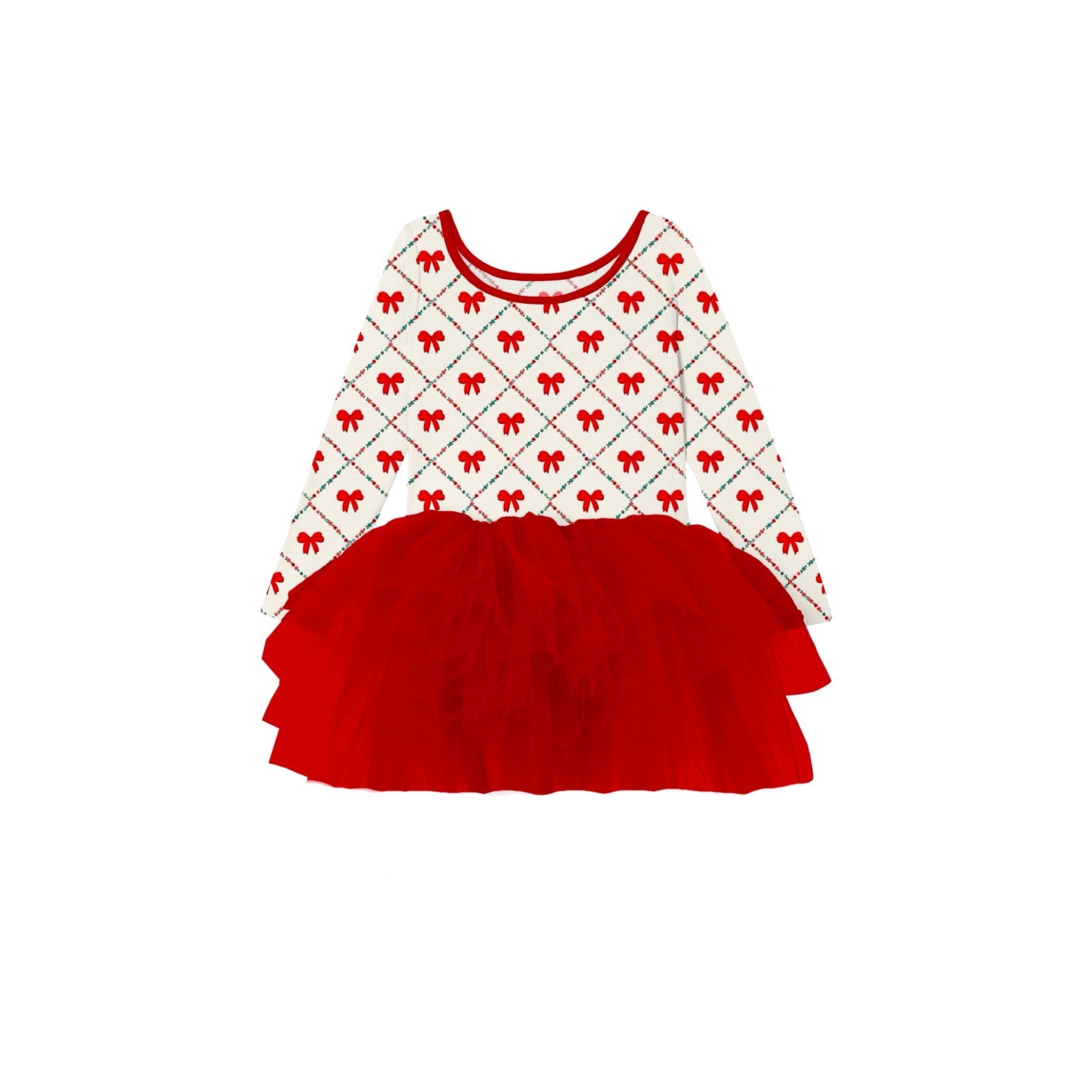 PREORDER BODYSUIT LONG SLEEVE TULLE DRESS* - BOW HO HO PREORDER - The Sleepy Sloth