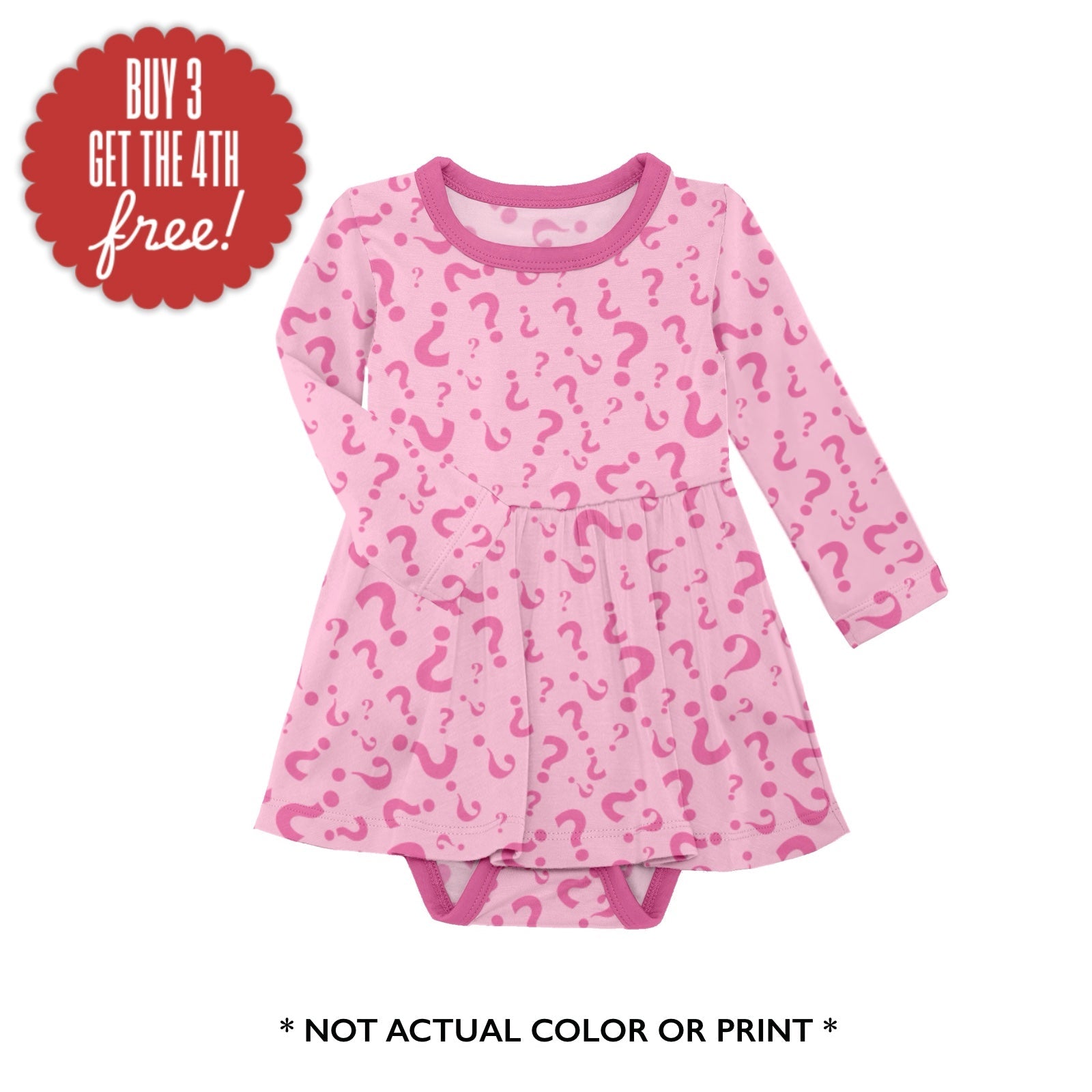 PREORDER LONG SLEEVE BODYSUIT TWIRLIE DRESS - MYSTERY GIRL PRINT A - The Sleepy Sloth