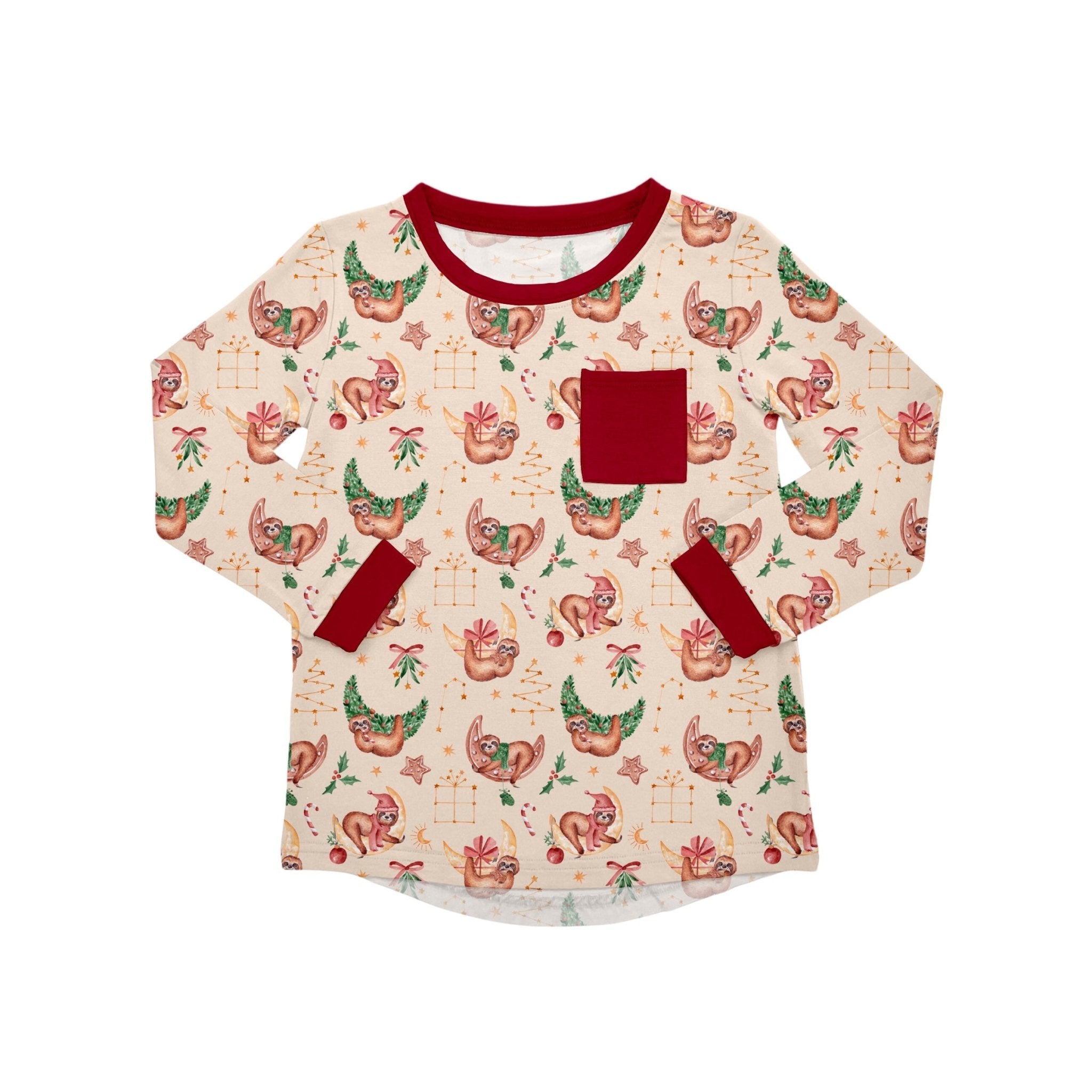 PREORDER LONG SLEEVE POCKET TEE* - SLEEPY SLOTHMAS PREORDER - The Sleepy Sloth