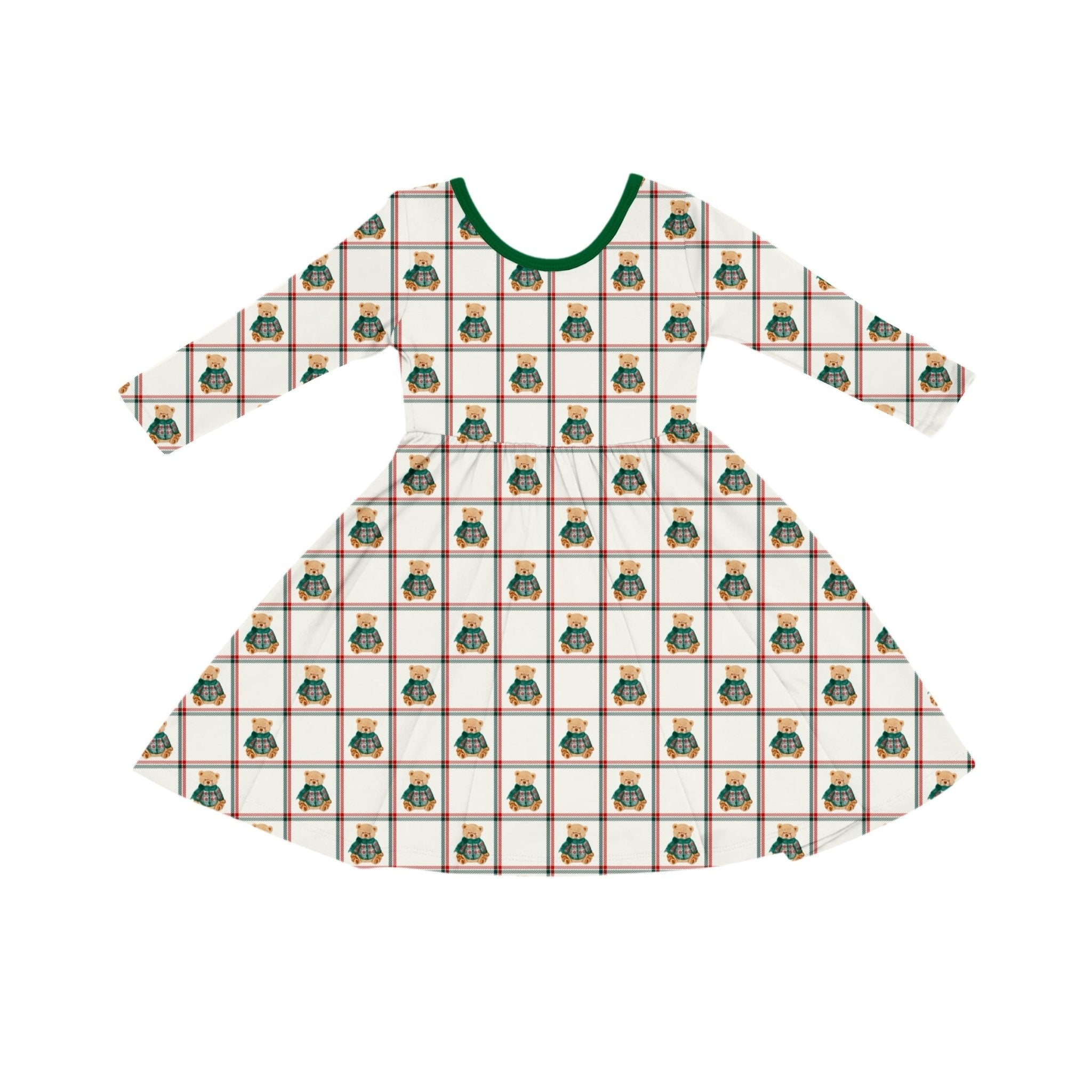 PREORDER LONG SLEEVE TWIRL DRESS* - BEARY MERRY PREORDER - The Sleepy Sloth