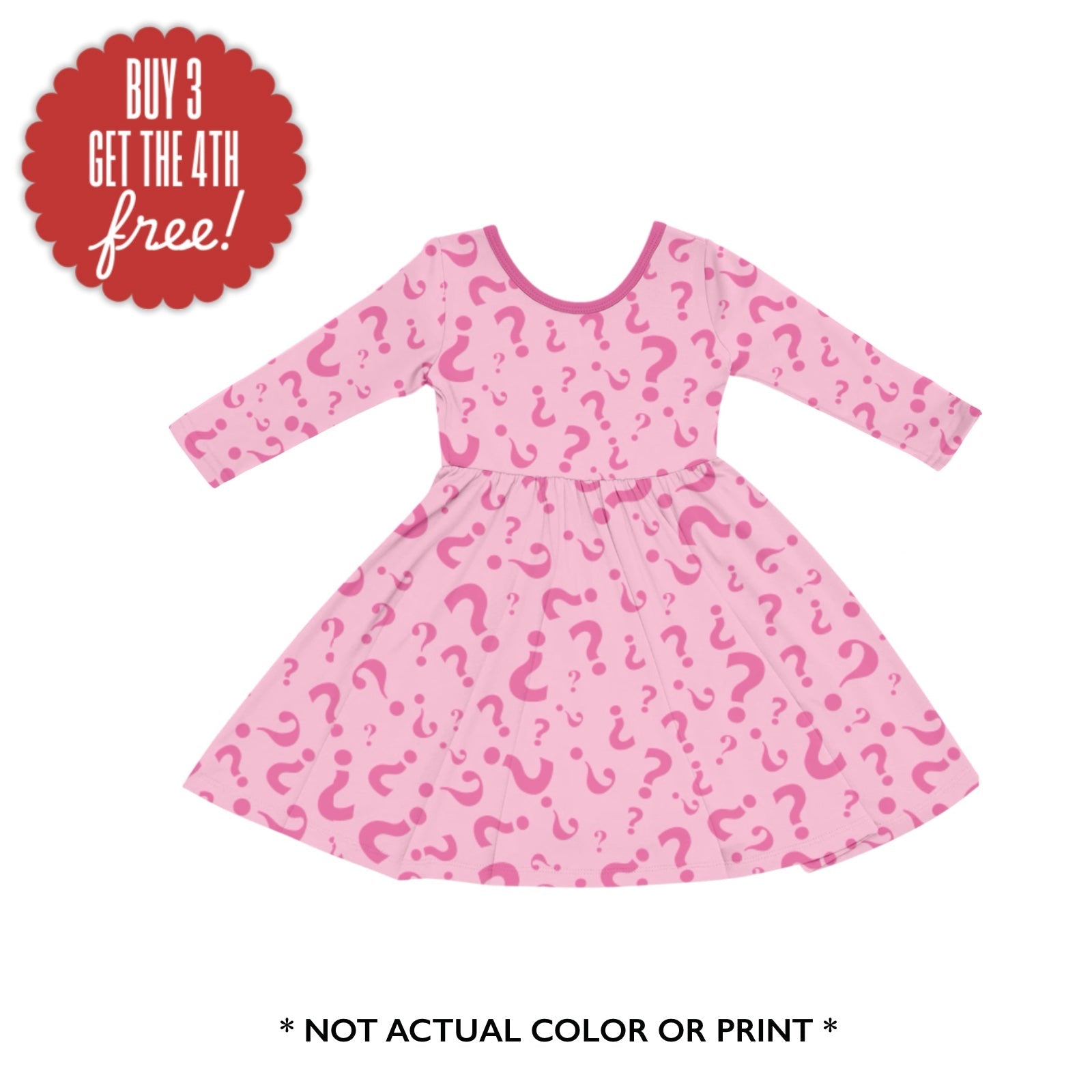 PREORDER LONG SLEEVE TWIRLIE DRESS - MYSTERY GIRL PRINT A - The Sleepy Sloth