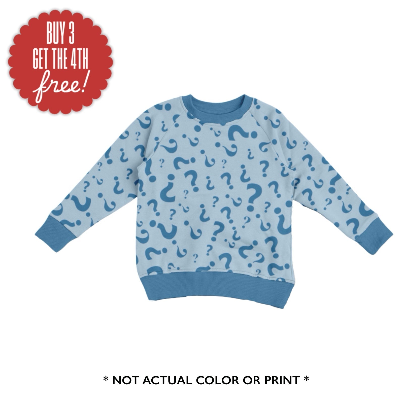 PREORDER PRINTED CREWNECK YOUTH - MYSTERY BOY PRINT A - The Sleepy Sloth