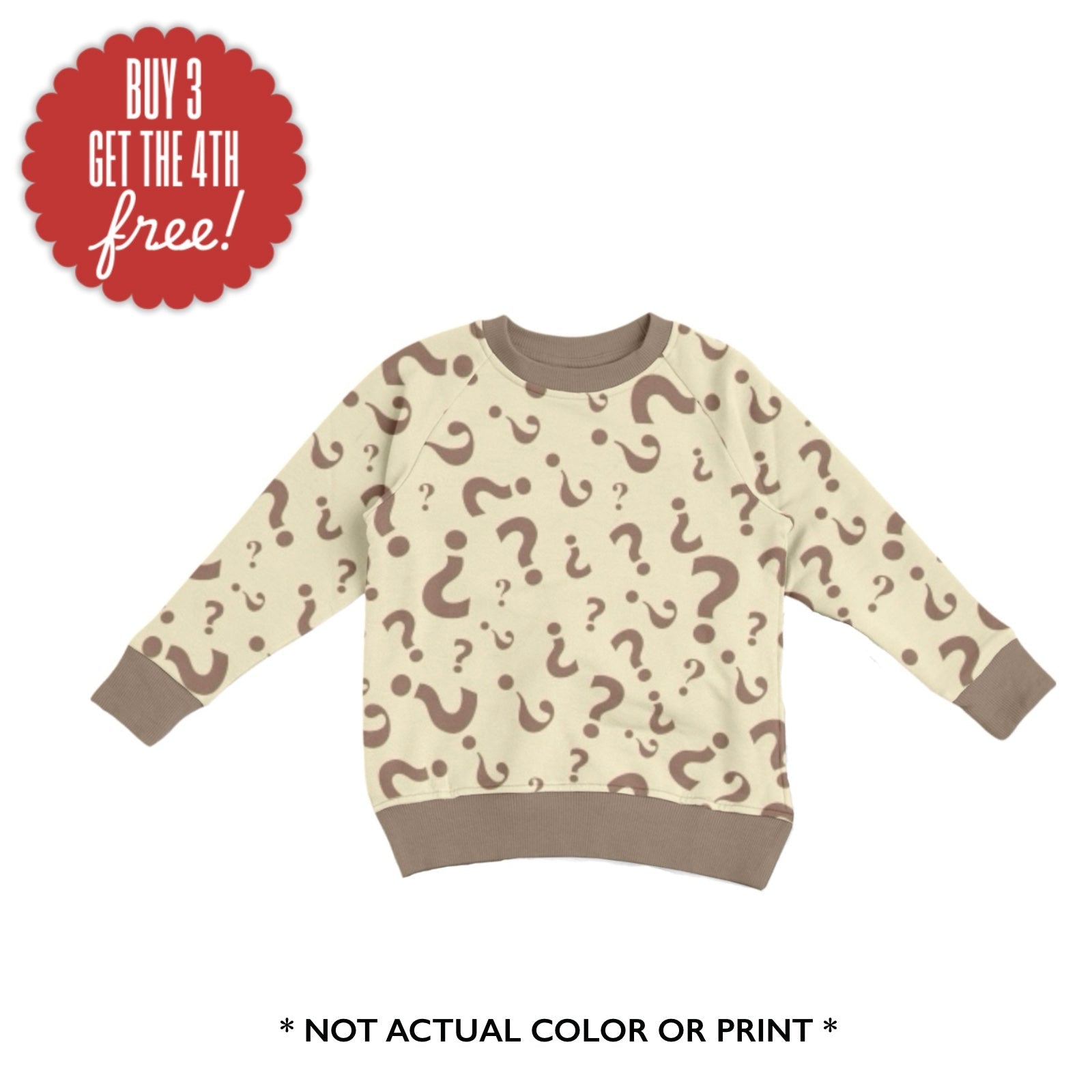 PREORDER PRINTED CREWNECK YOUTH - MYSTERY NEUTRAL PRINT - The Sleepy Sloth