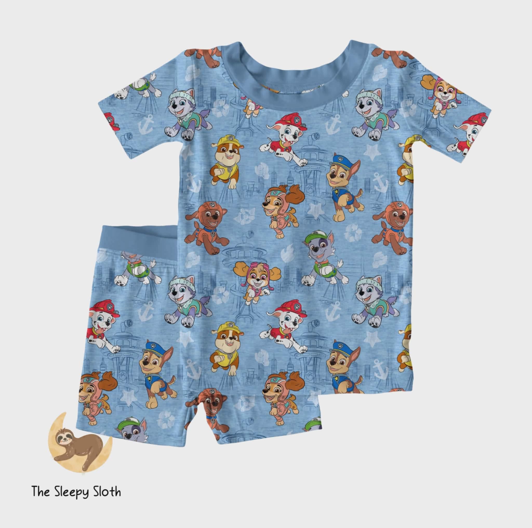 PREORDER SHORT TWO PIECE JAMMIES - PAW PATROL™ ON A ROLL! (BLUE) - The Sleepy Sloth