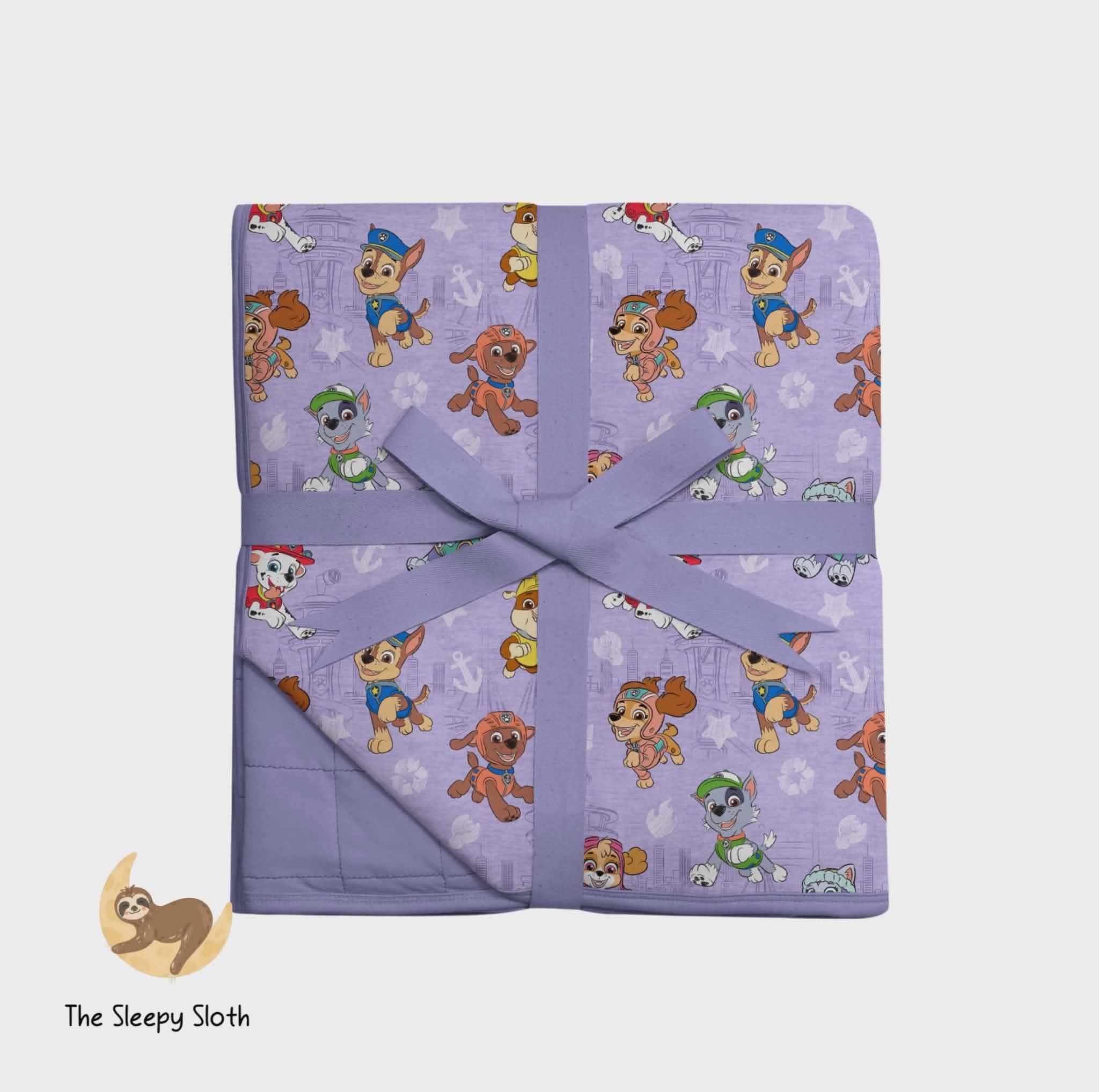 PREORDER TODDLER BLANKIE - PAW PATROL™ ON A ROLL! (LILAC) - The Sleepy Sloth