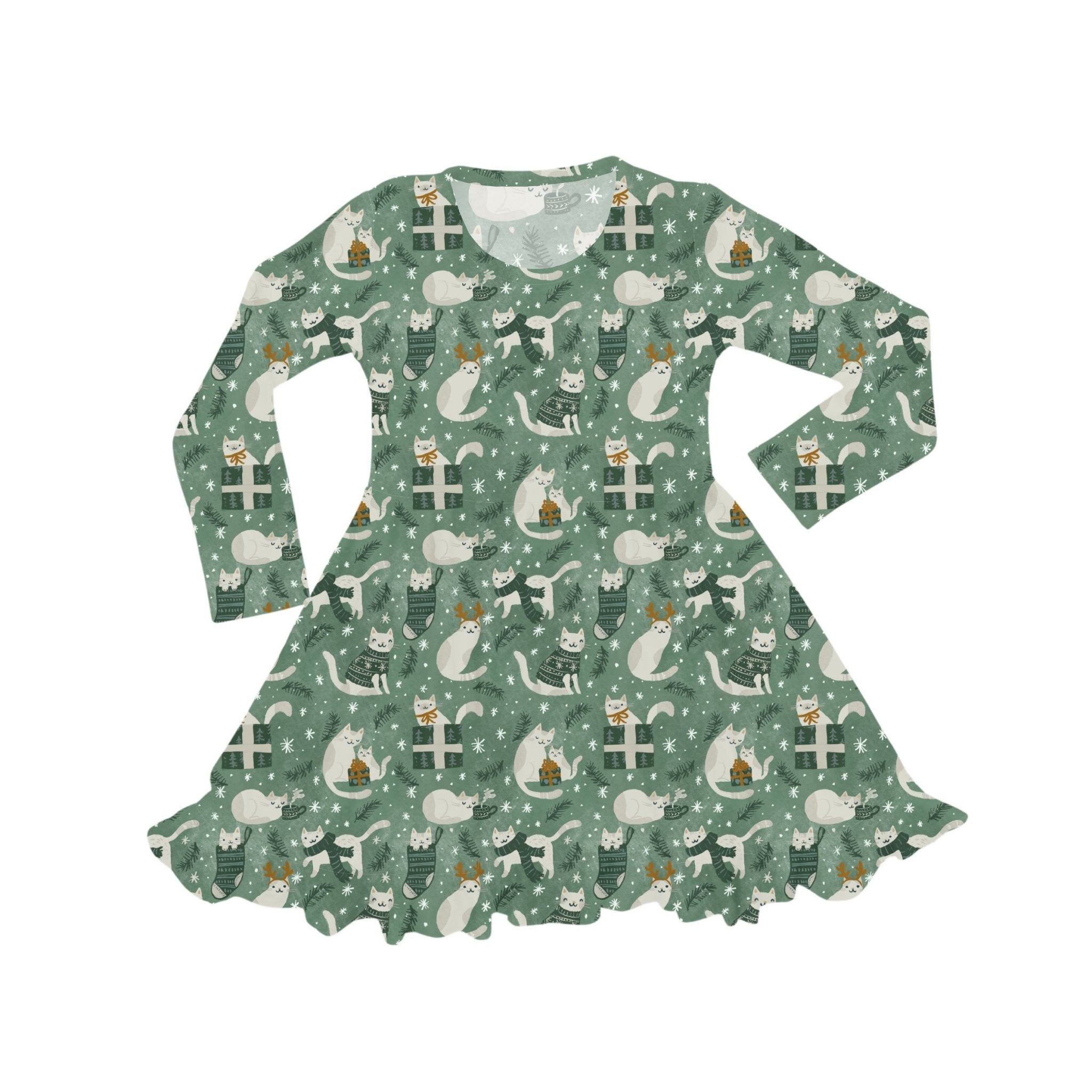 Preorder Twirlie Dress - Meowy & Bright - The Sleepy Sloth