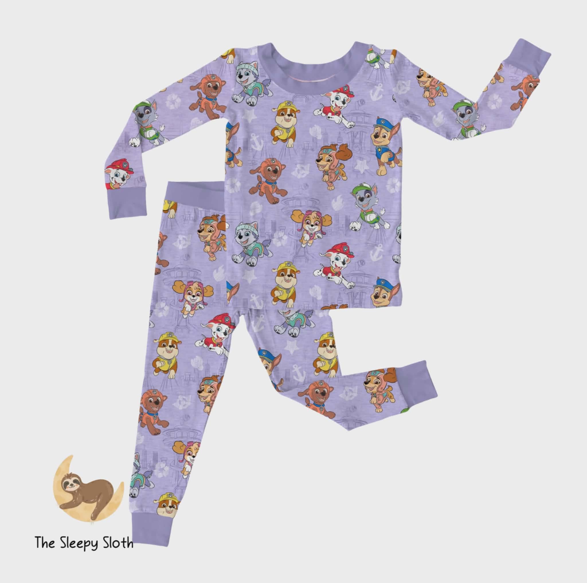 PREORDER TWO PIECE JAMMIES - PAW PATROL™ ON A ROLL! (LILAC) - The Sleepy Sloth