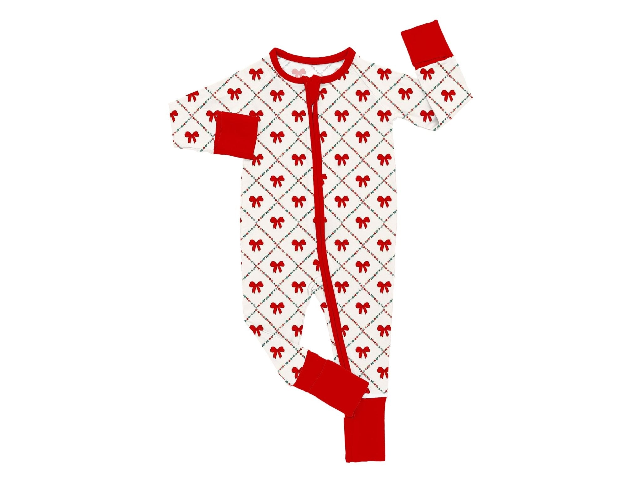 PREORDER ZIP JAMMIES* - BOW HO HO PREORDER - The Sleepy Sloth