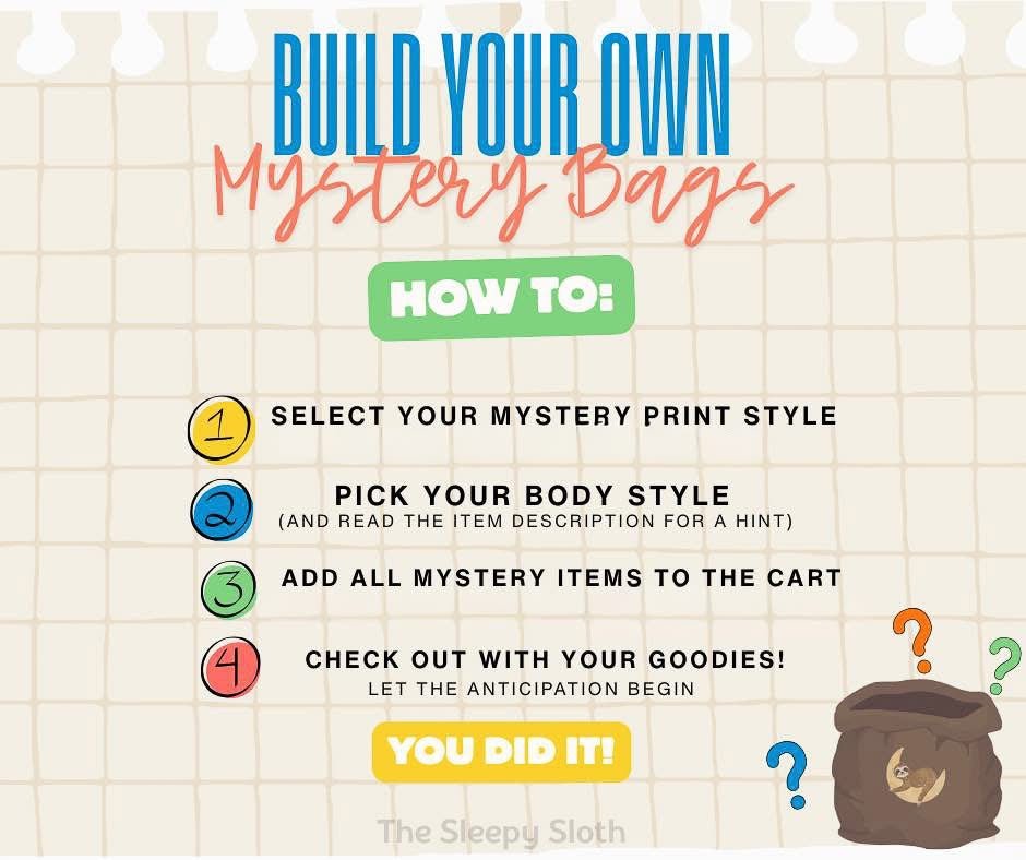 Preorder Zip Jammies - MYSTERY GIRL PRINT A - The Sleepy Sloth