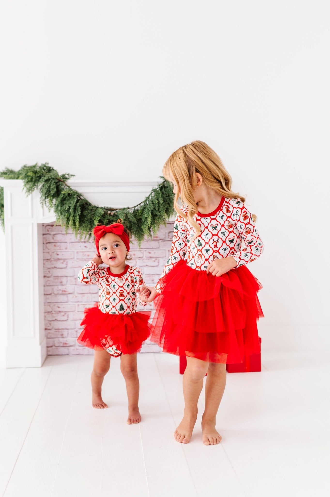 PRESALE BODYSUIT LONG SLEEVE TULLE DRESS - PEPPERMINT PARADE - The Sleepy Sloth