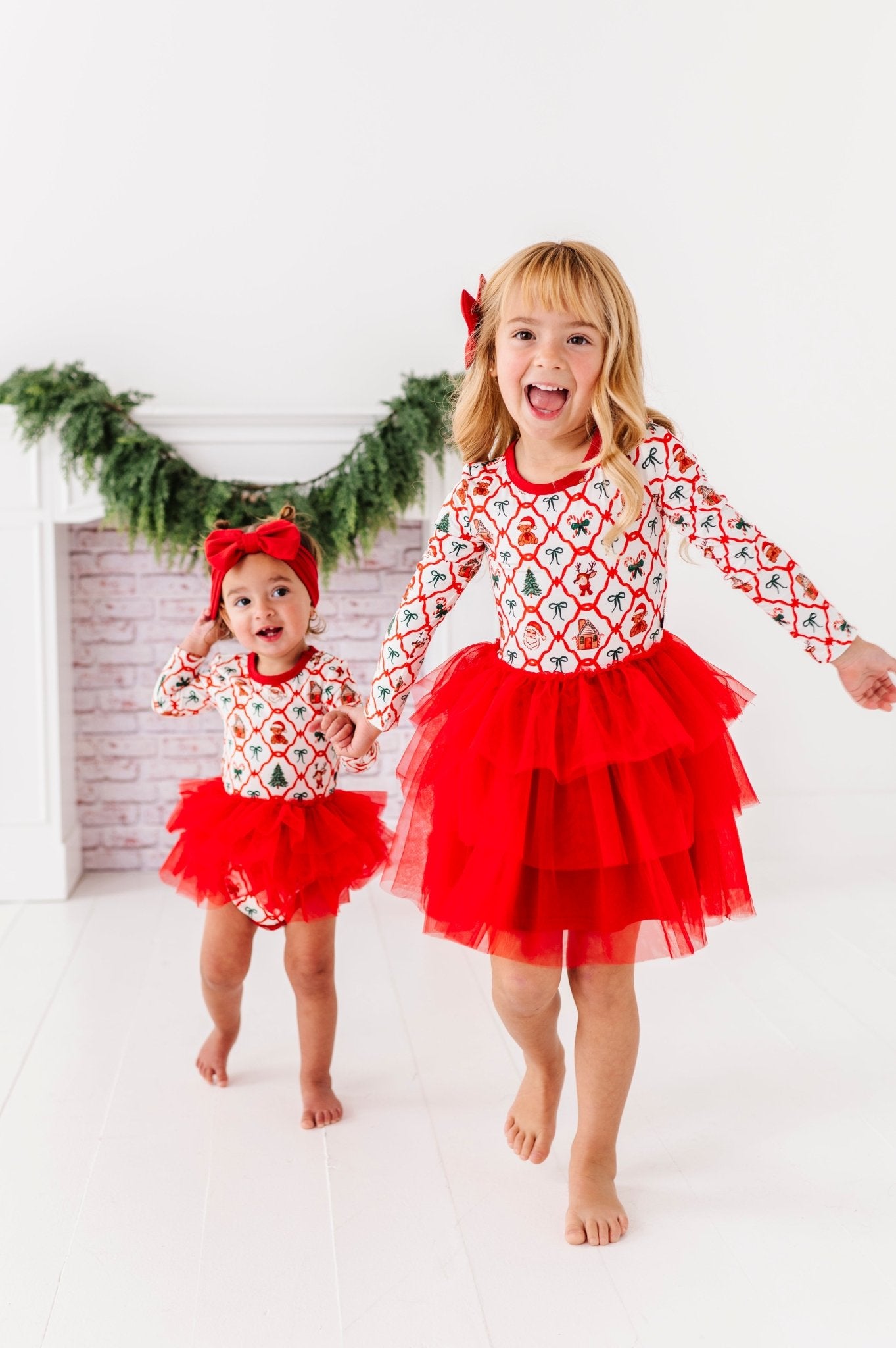 PRESALE LONG SLEEVE TULLE DRESS - PEPPERMINT PARADE - The Sleepy Sloth