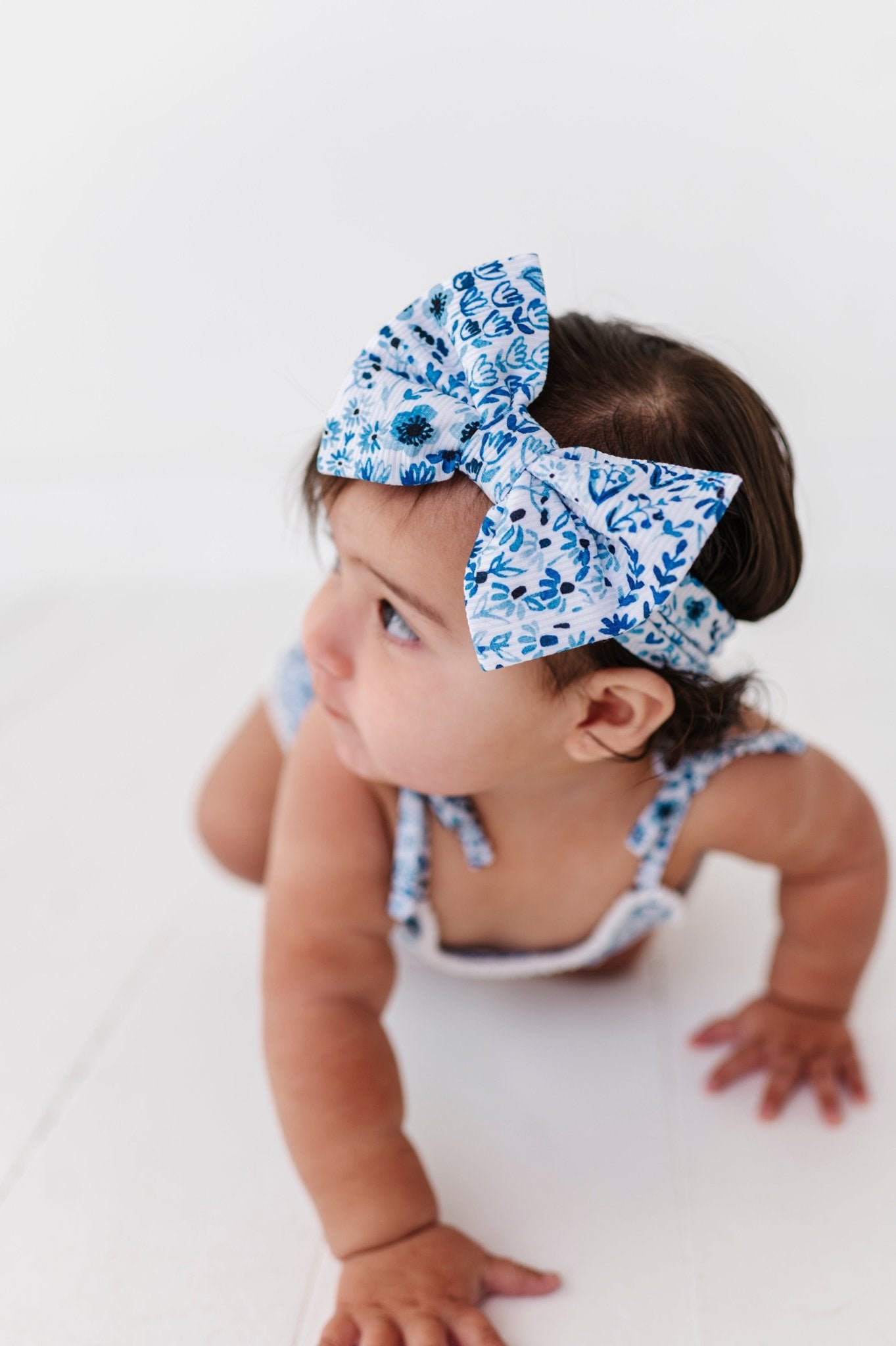 RIBBED PRINTED BOW - ROYAL GARDEN - The Sleepy Sloth