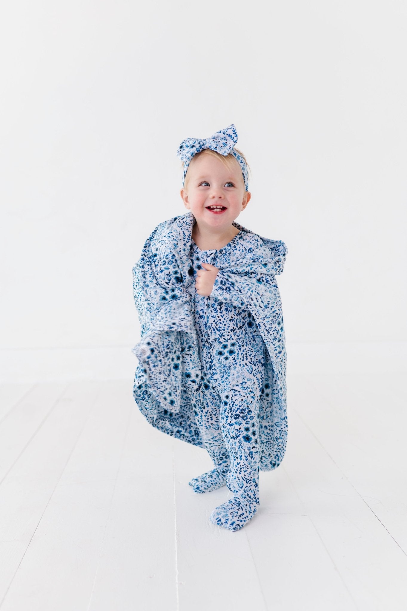 RIBBED PRINTED BOW - ROYAL GARDEN - The Sleepy Sloth