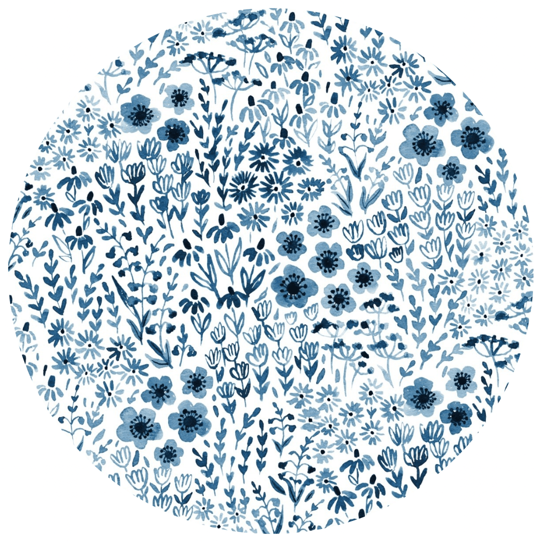 RIBBED PRINTED BOW - ROYAL GARDEN - The Sleepy Sloth