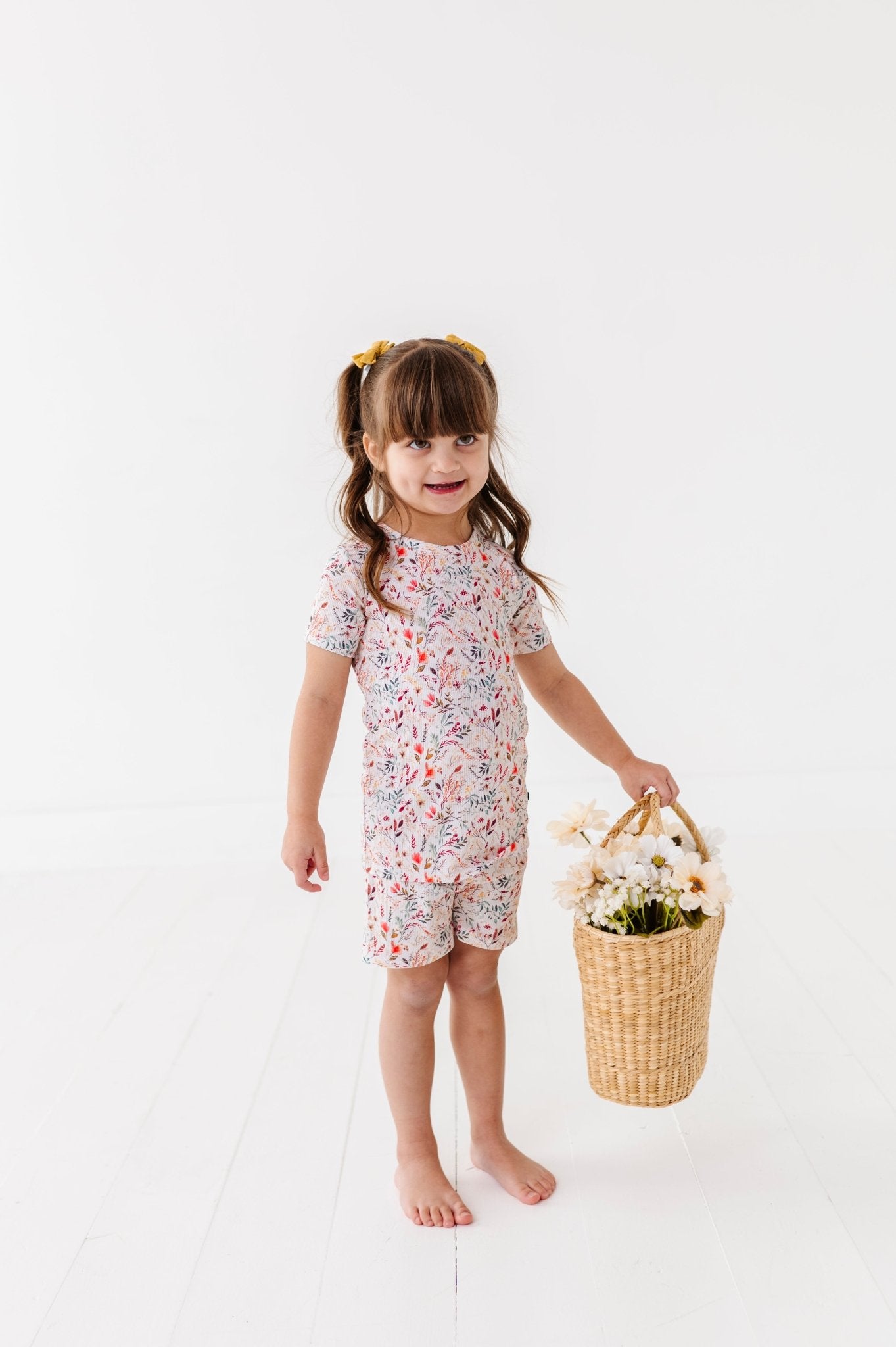 RIBBED SHORT TWO PIECE JAMMIES - FALL FOLIAGE - The Sleepy Sloth