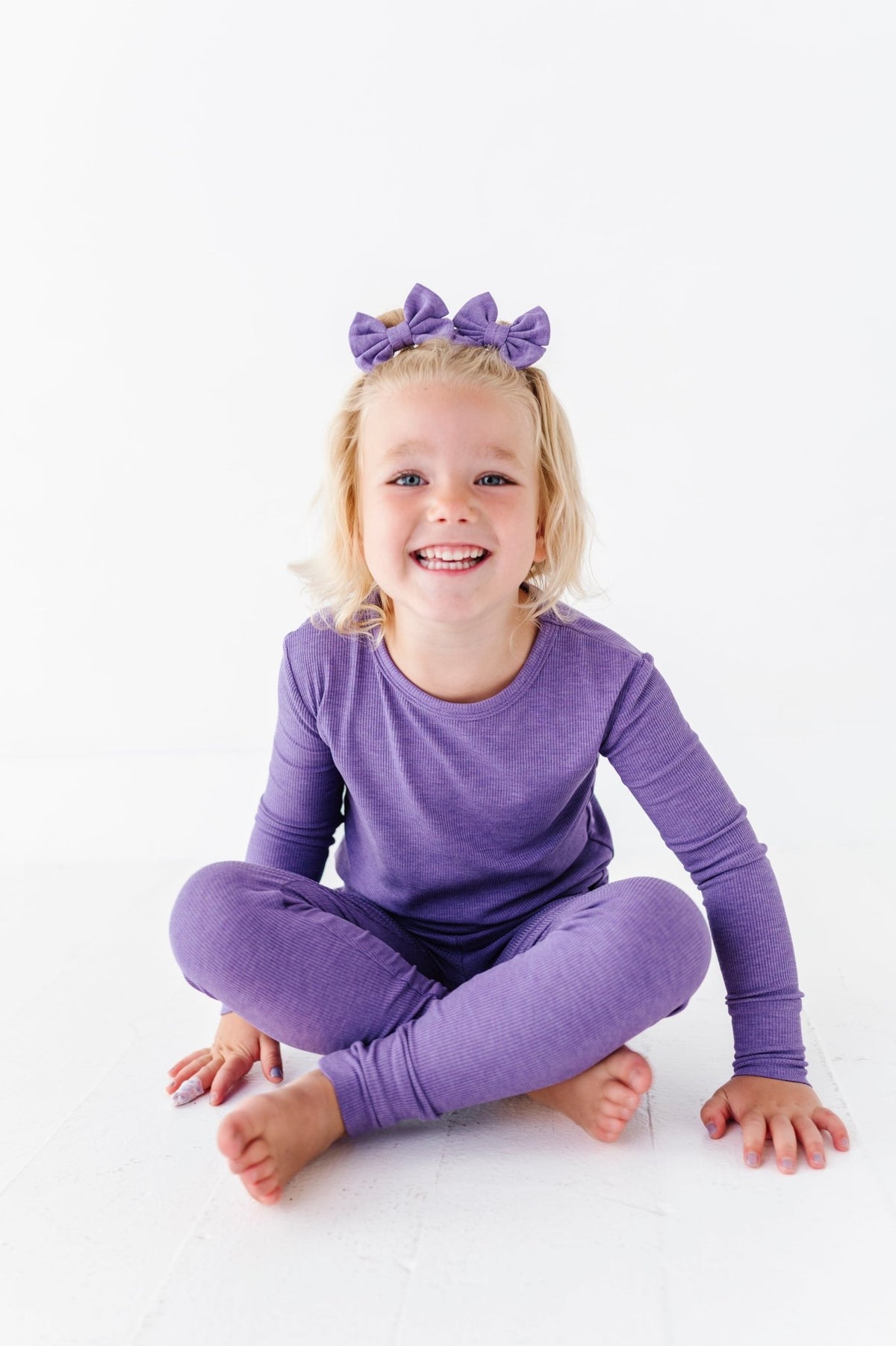 Ribbed Solid Two Piece Jammies - Wisteria - The Sleepy Sloth