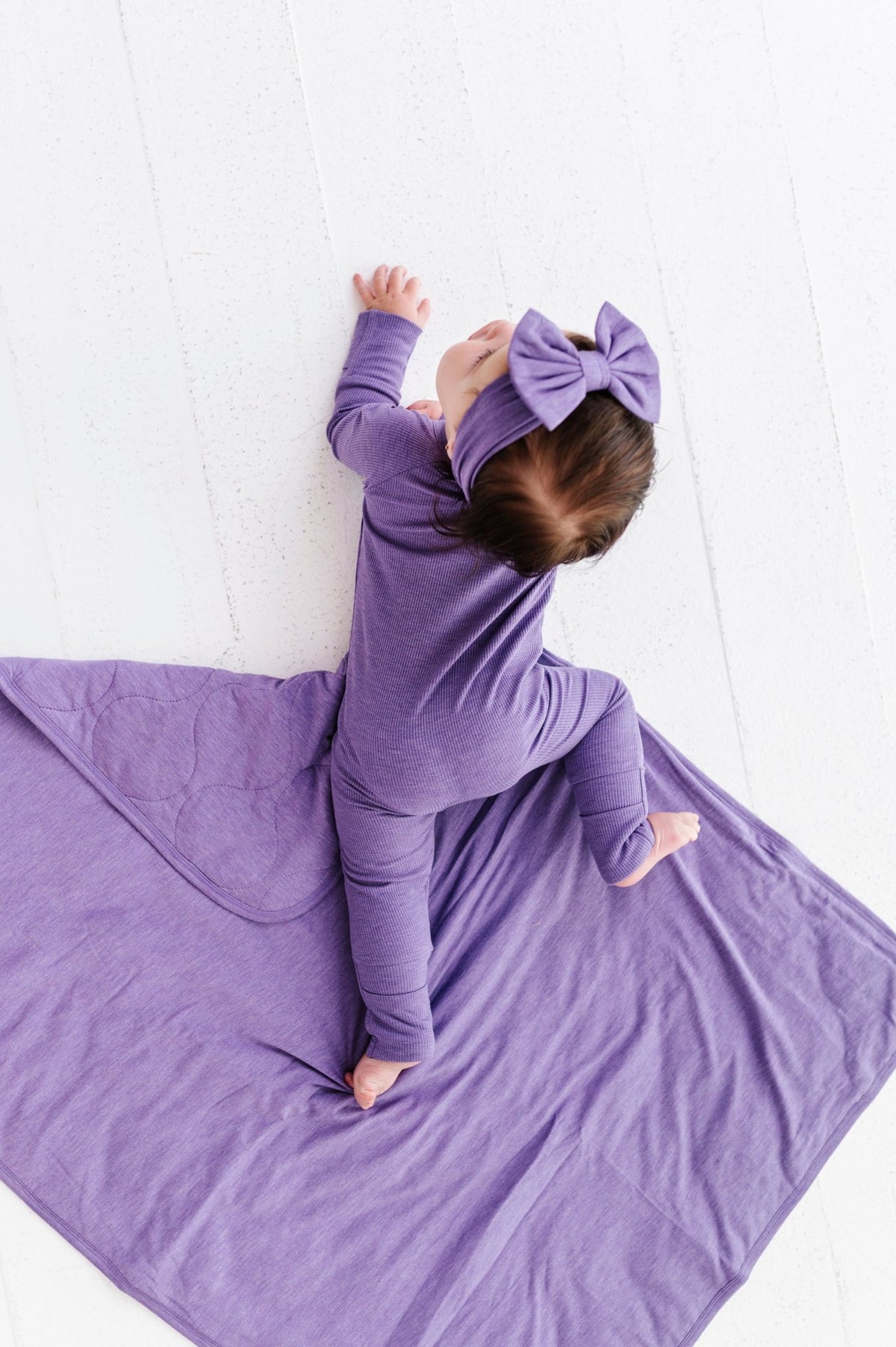 Ribbed Solid Zip Jammies - Wisteria - The Sleepy Sloth