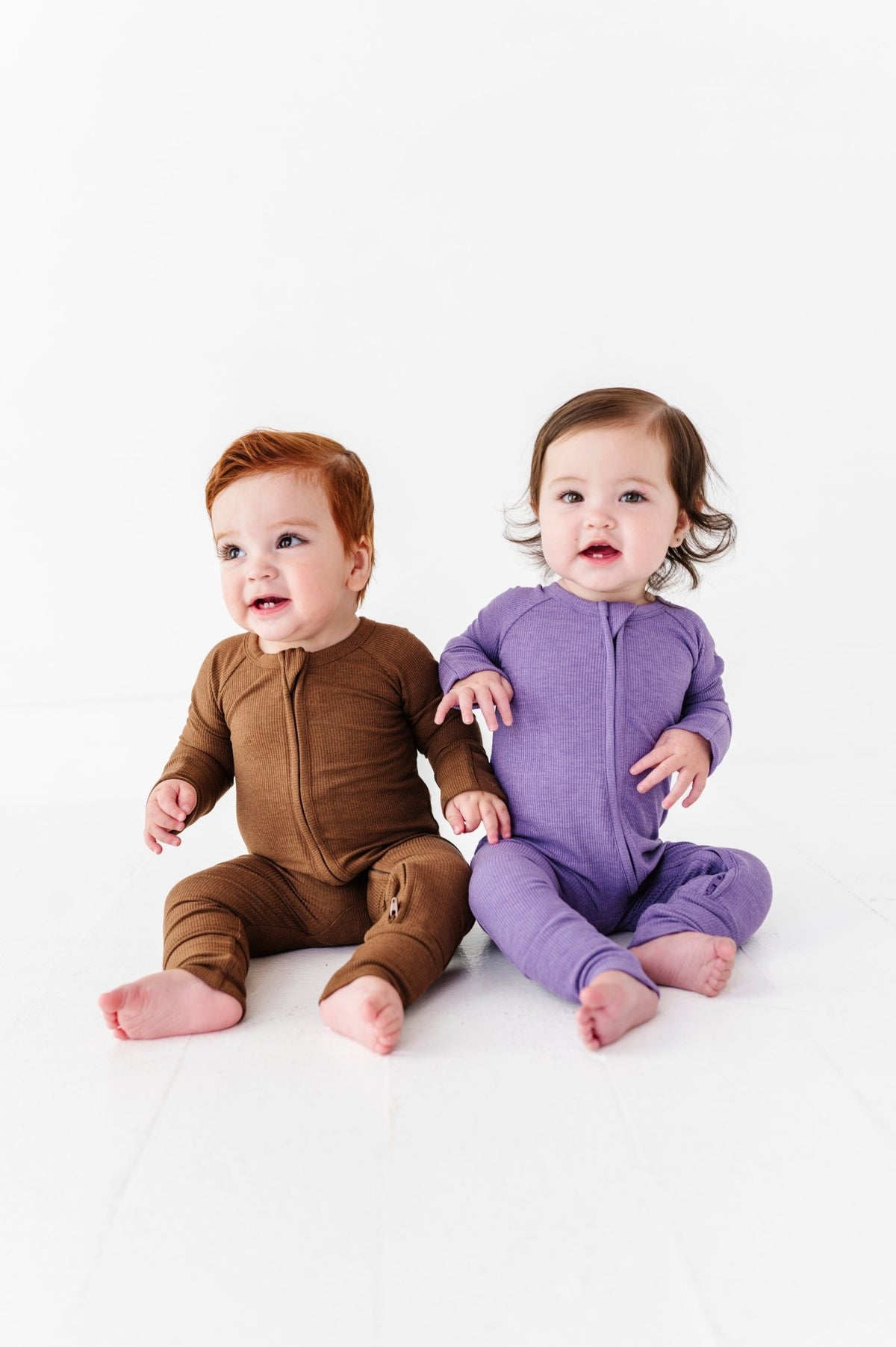 Ribbed Solid Zip Jammies - Wisteria - The Sleepy Sloth