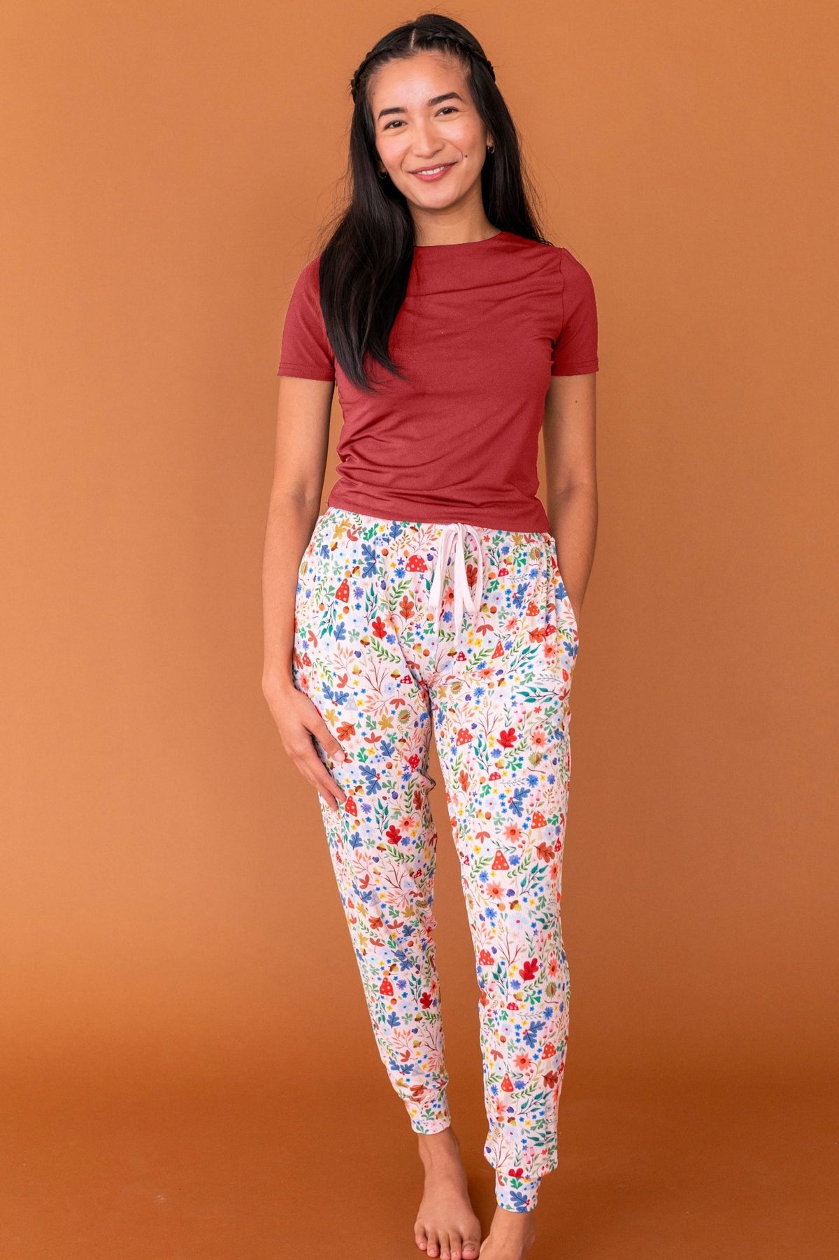 Ribbed Women's Sleepy Pants- Toadstool Meadow - The Sleepy Sloth