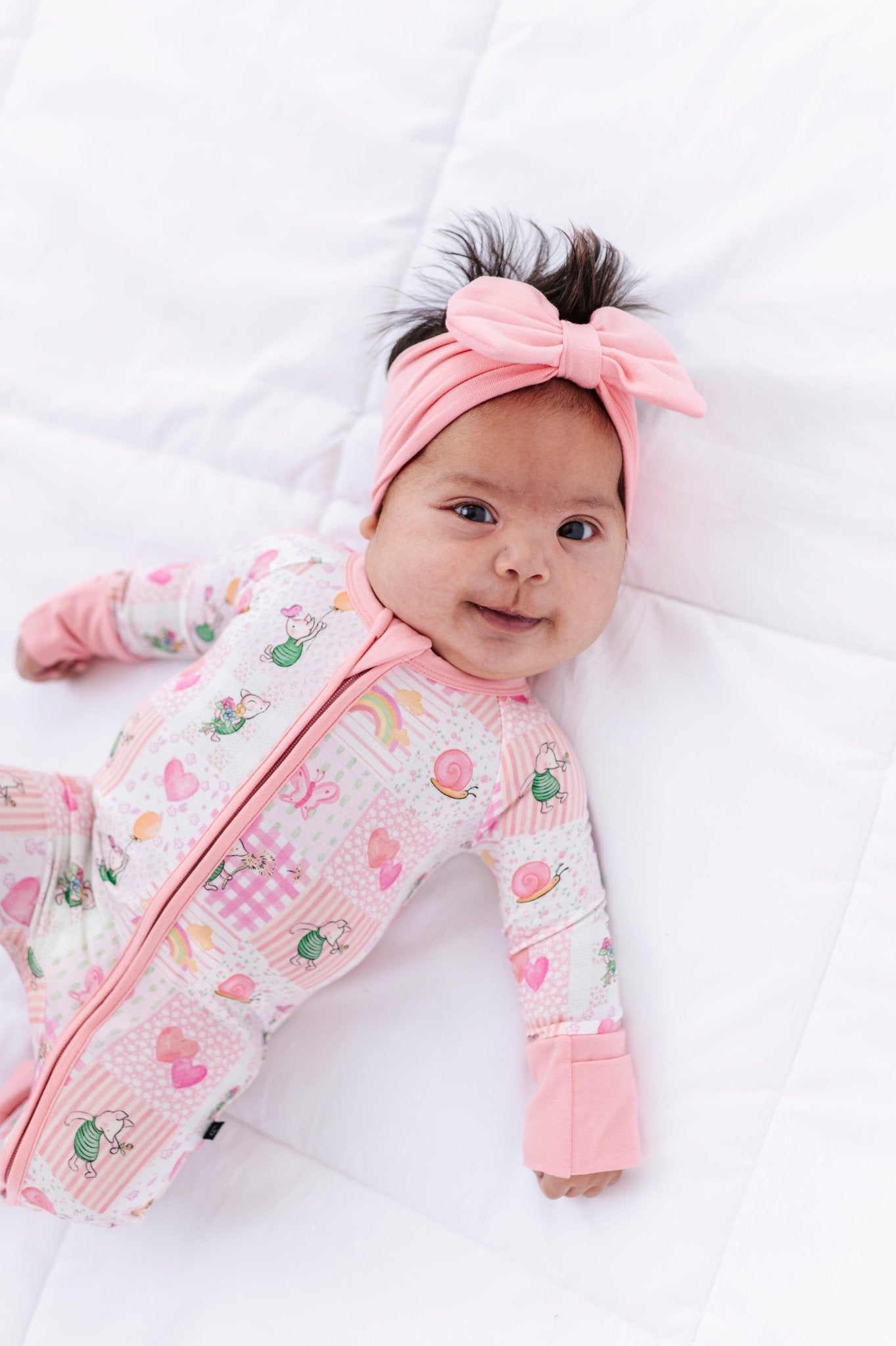 Solid Bow - PRETTY IN PIGLET - The Sleepy Sloth