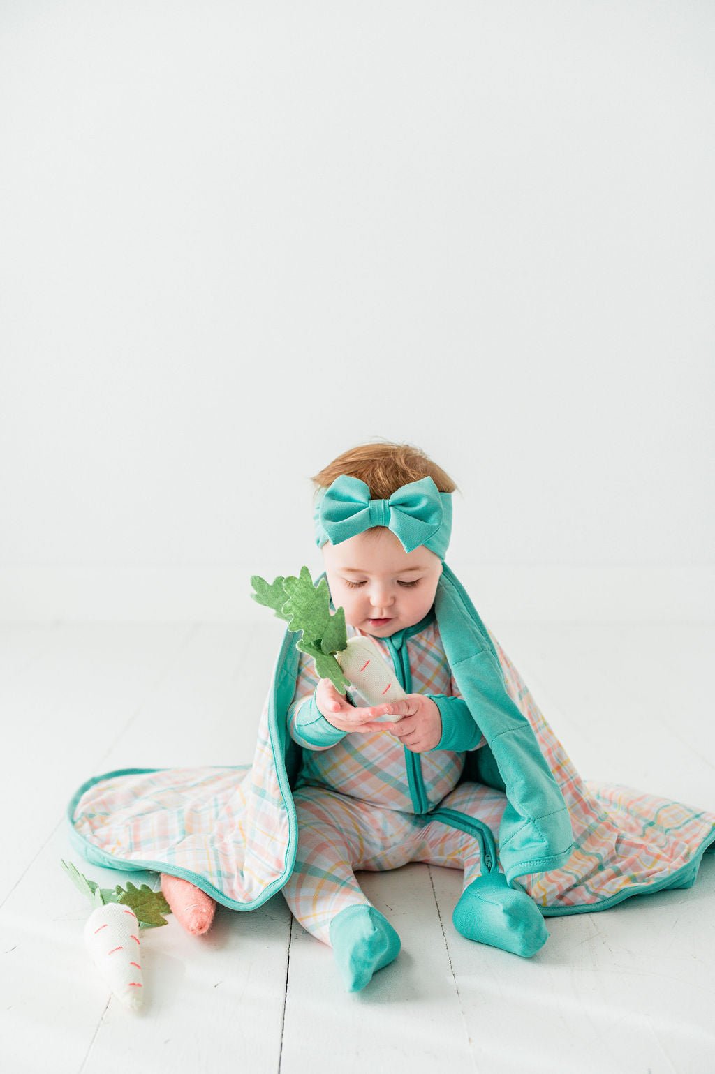 SOLID BOW - SPRING PLAID - The Sleepy Sloth