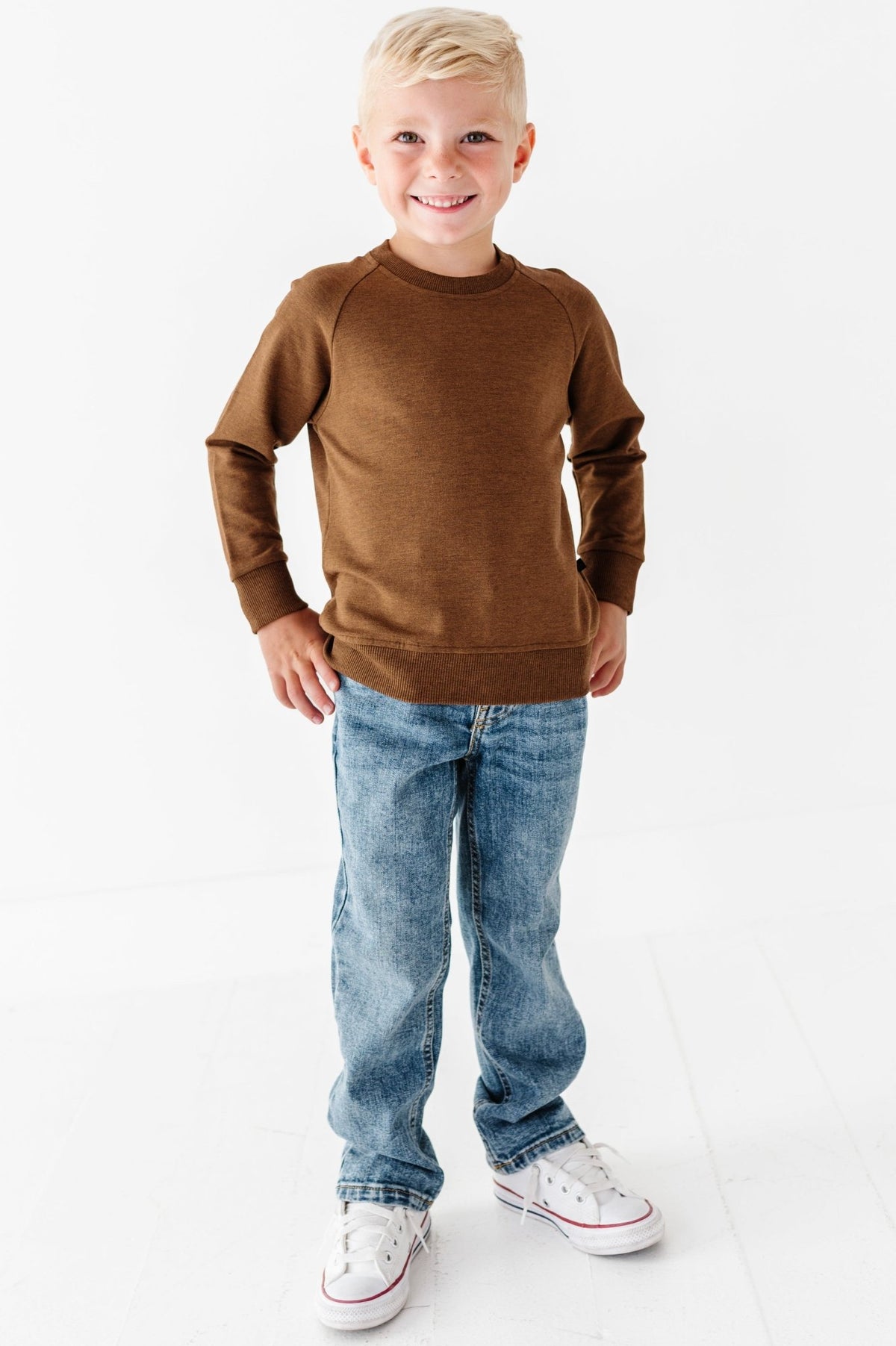 Solid Crewneck - Chestnut - The Sleepy Sloth