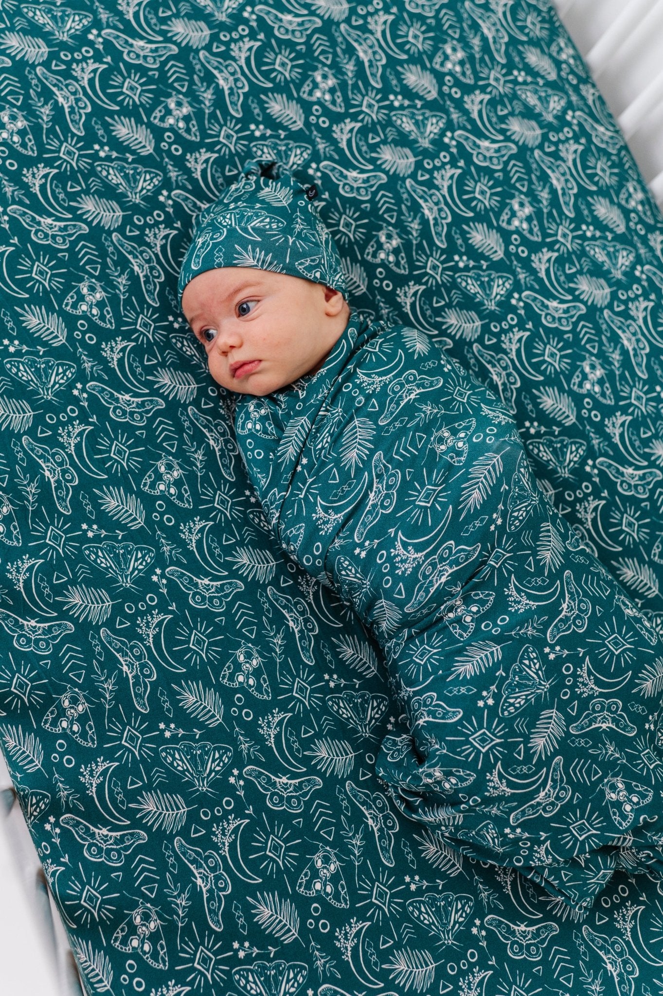 Swaddle Hat Set - CELESTIAL MOTHS - The Sleepy Sloth