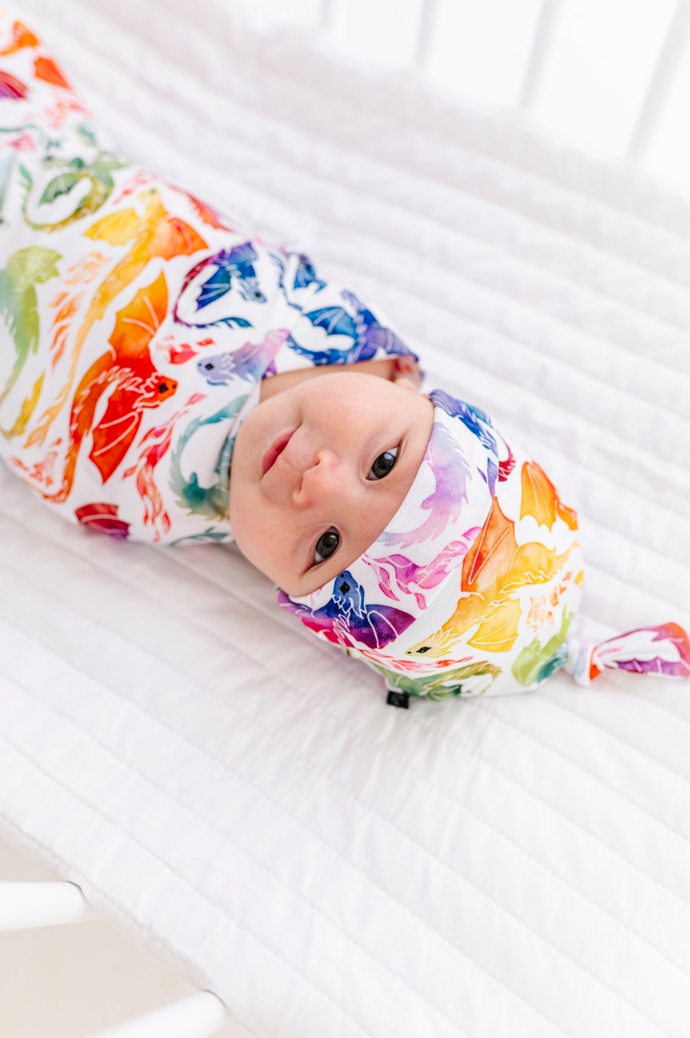 Swaddle Hat Set - RAINBOW TAILS - The Sleepy Sloth