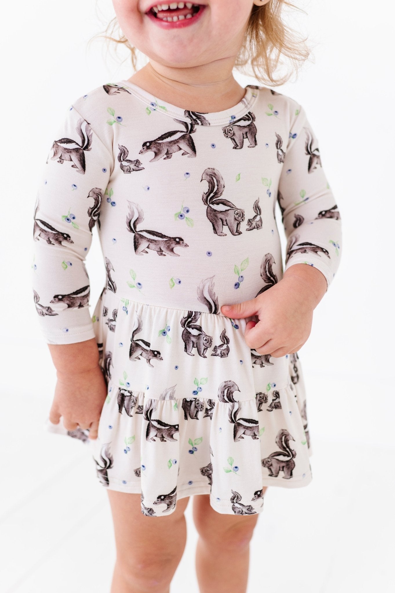 TIERED BODYSUIT TWIRLIE DRESS - BERRY STINKY - The Sleepy Sloth