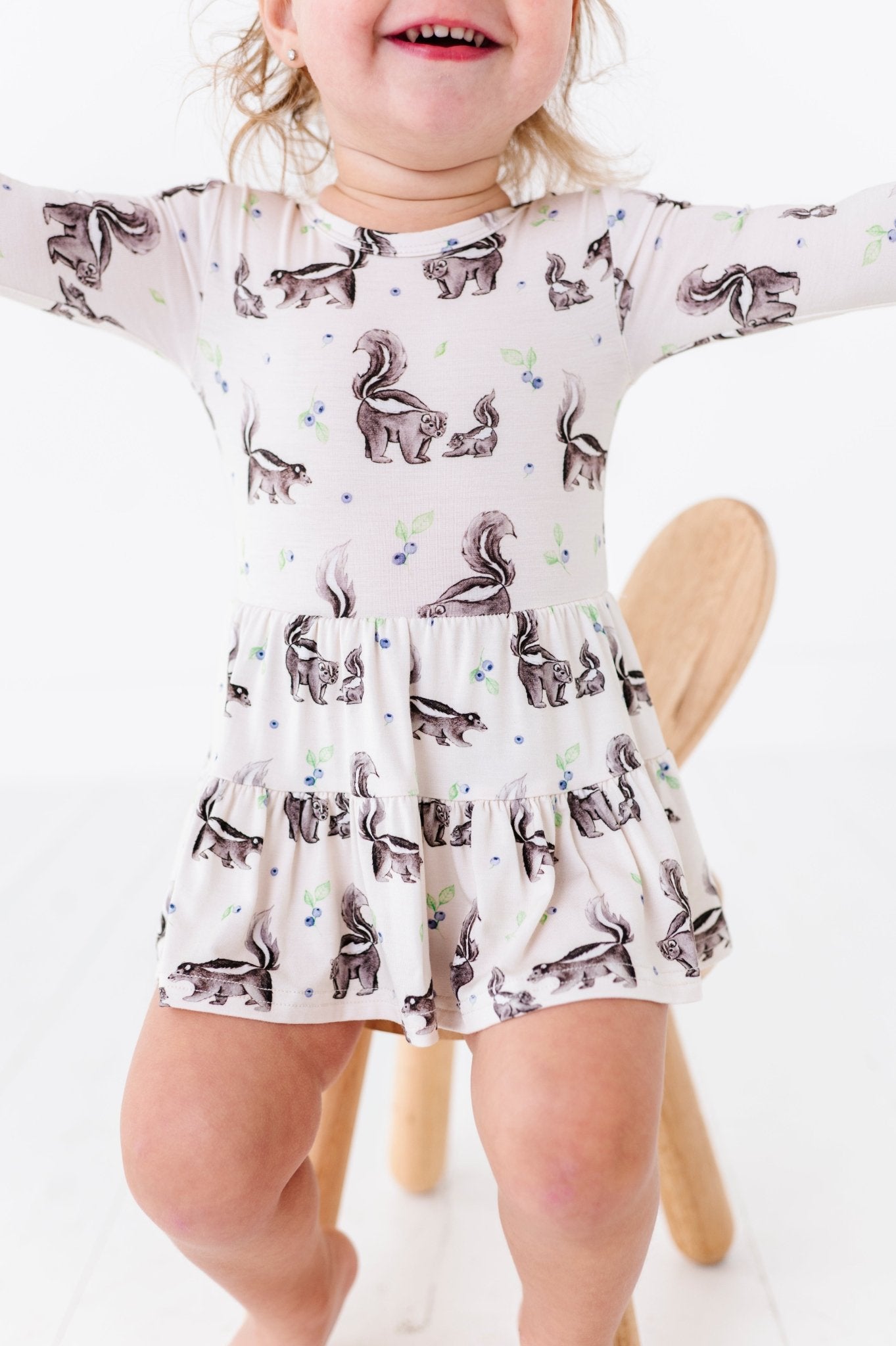 TIERED BODYSUIT TWIRLIE DRESS - BERRY STINKY - The Sleepy Sloth