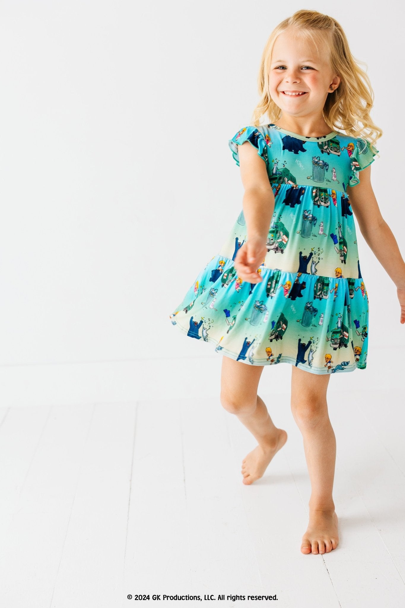 TIERED FLUTTER SLEEVE TWIRL - Honk! Honk! - The Sleepy Sloth