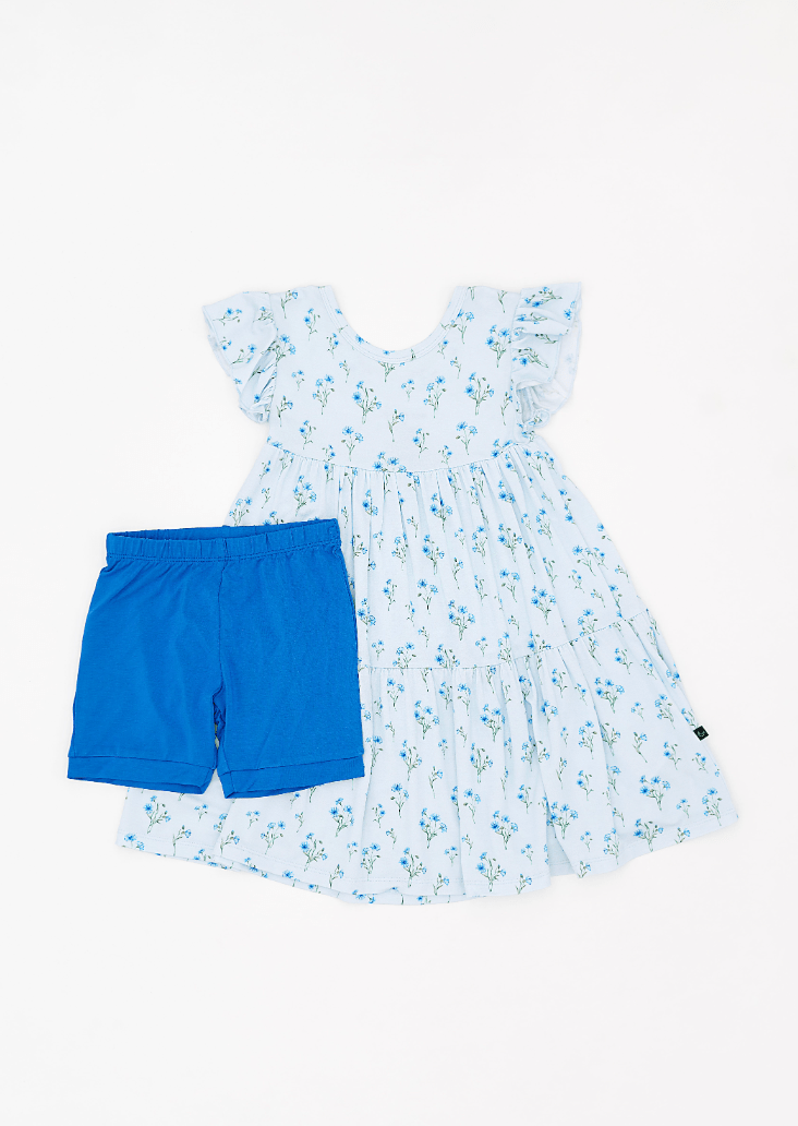 TIERED FLUTTER SLEEVE TWIRL WITH SHORTS - FIELDS OF HOPE - The Sleepy Sloth