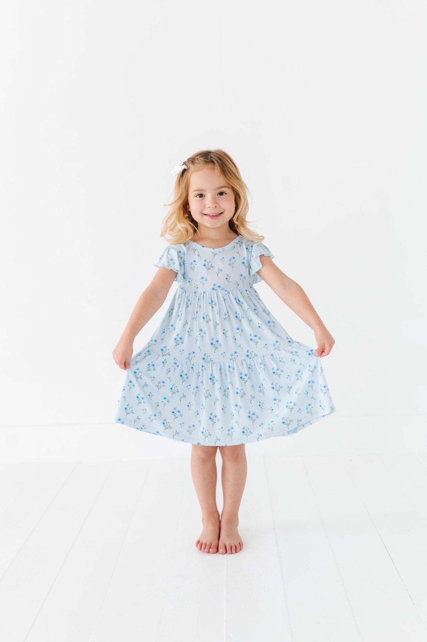 TIERED FLUTTER SLEEVE TWIRL WITH SHORTS - FIELDS OF HOPE - The Sleepy Sloth