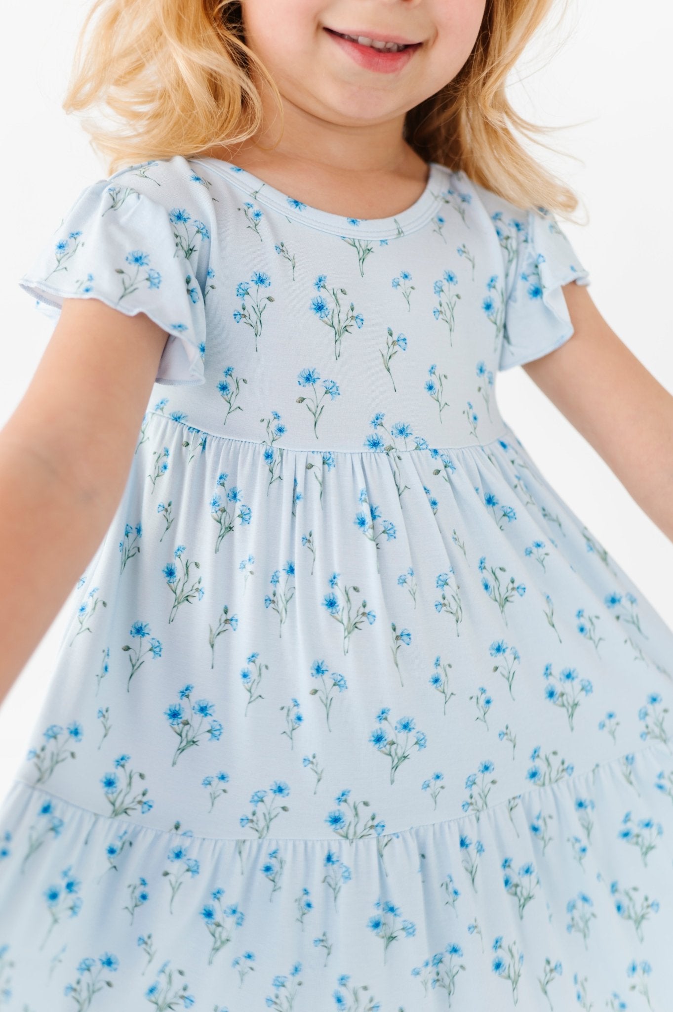TIERED FLUTTER SLEEVE TWIRL WITH SHORTS - FIELDS OF HOPE - The Sleepy Sloth